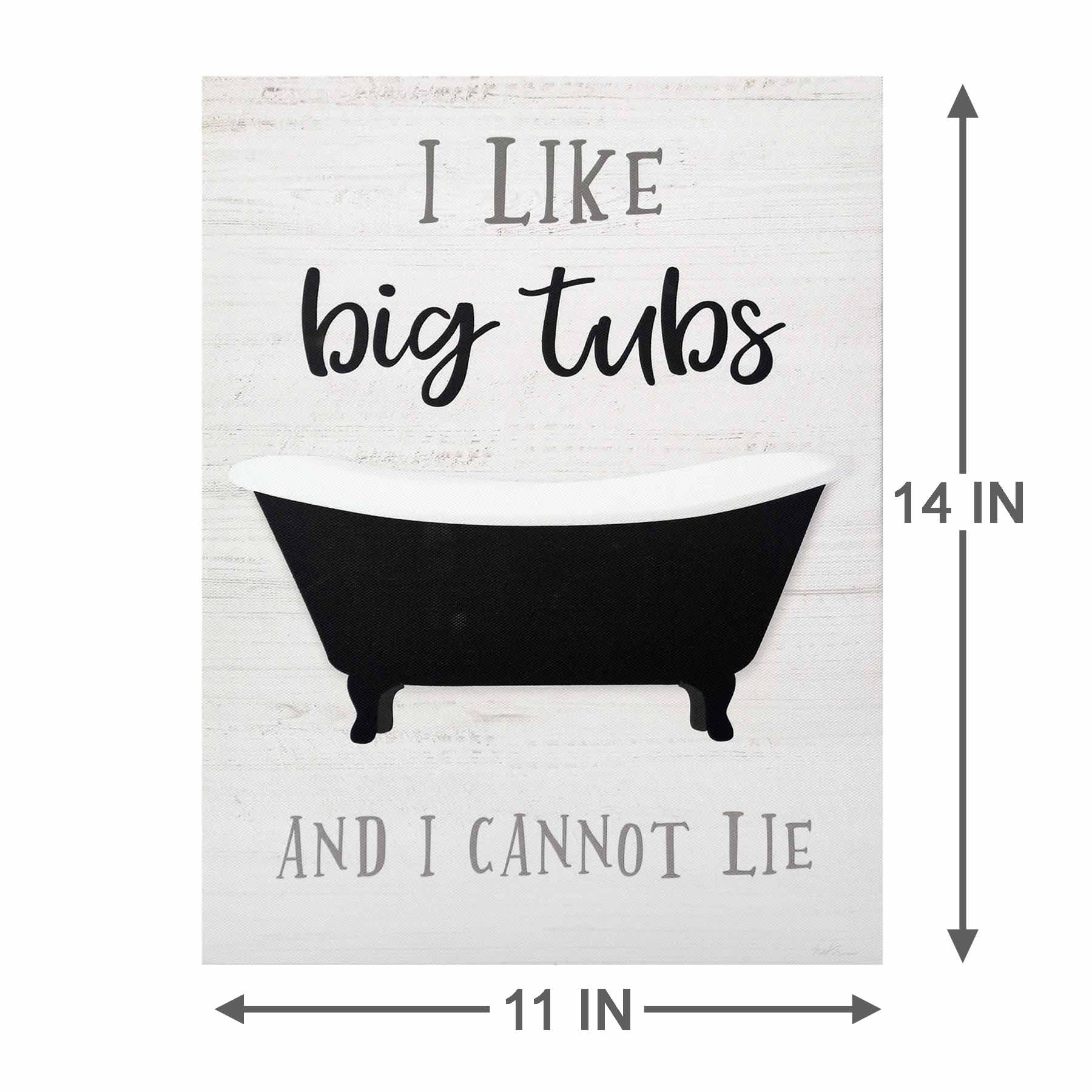 I Like Big Tubs & I Cannot Lie Canvas Wall Art, 11x14