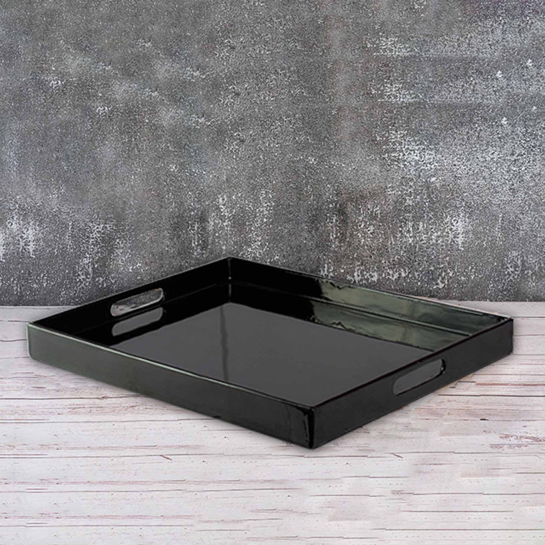 Black Enameled Tray, 19x14
