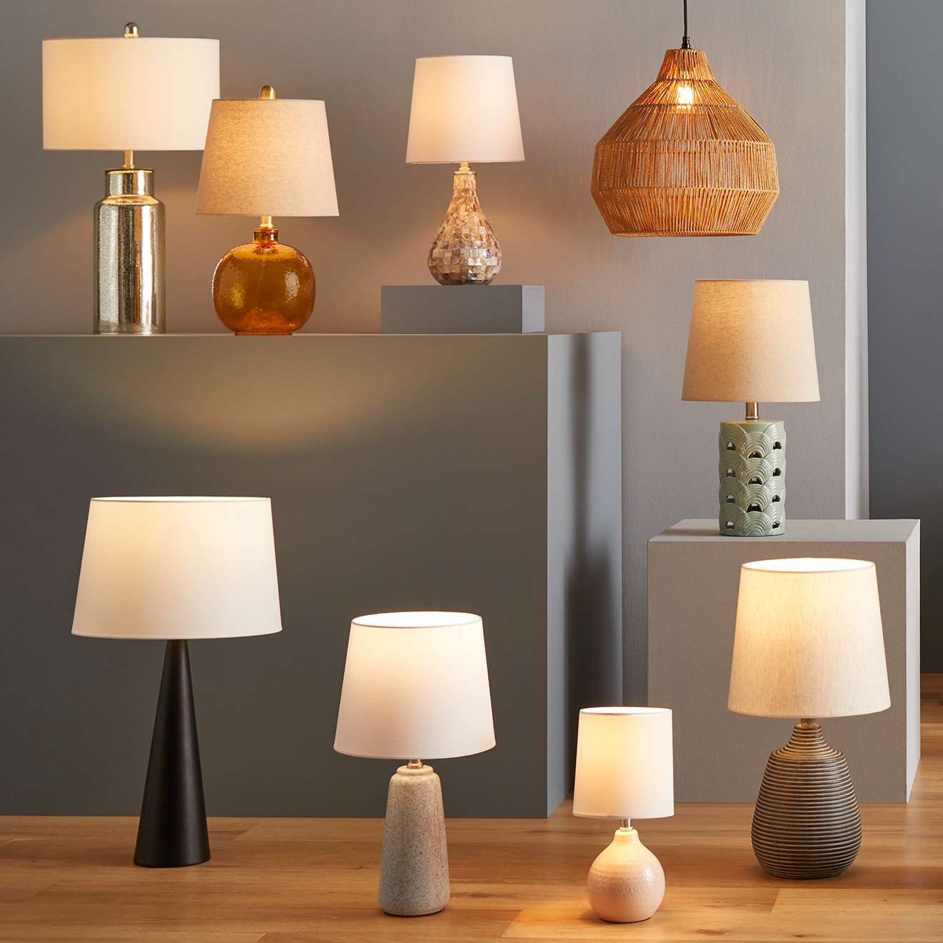 Matte Black Metal Cone Medium Table Lamp with Shade, 25"