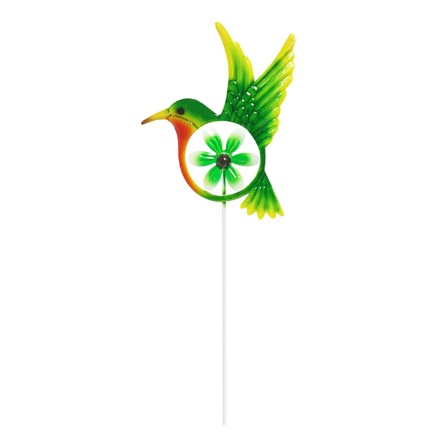 Hummingbird with Windmill Yard Pick, 21"