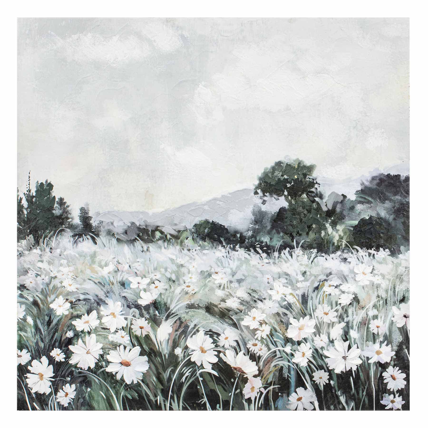 White Flower Canvas Wall Art, 30"