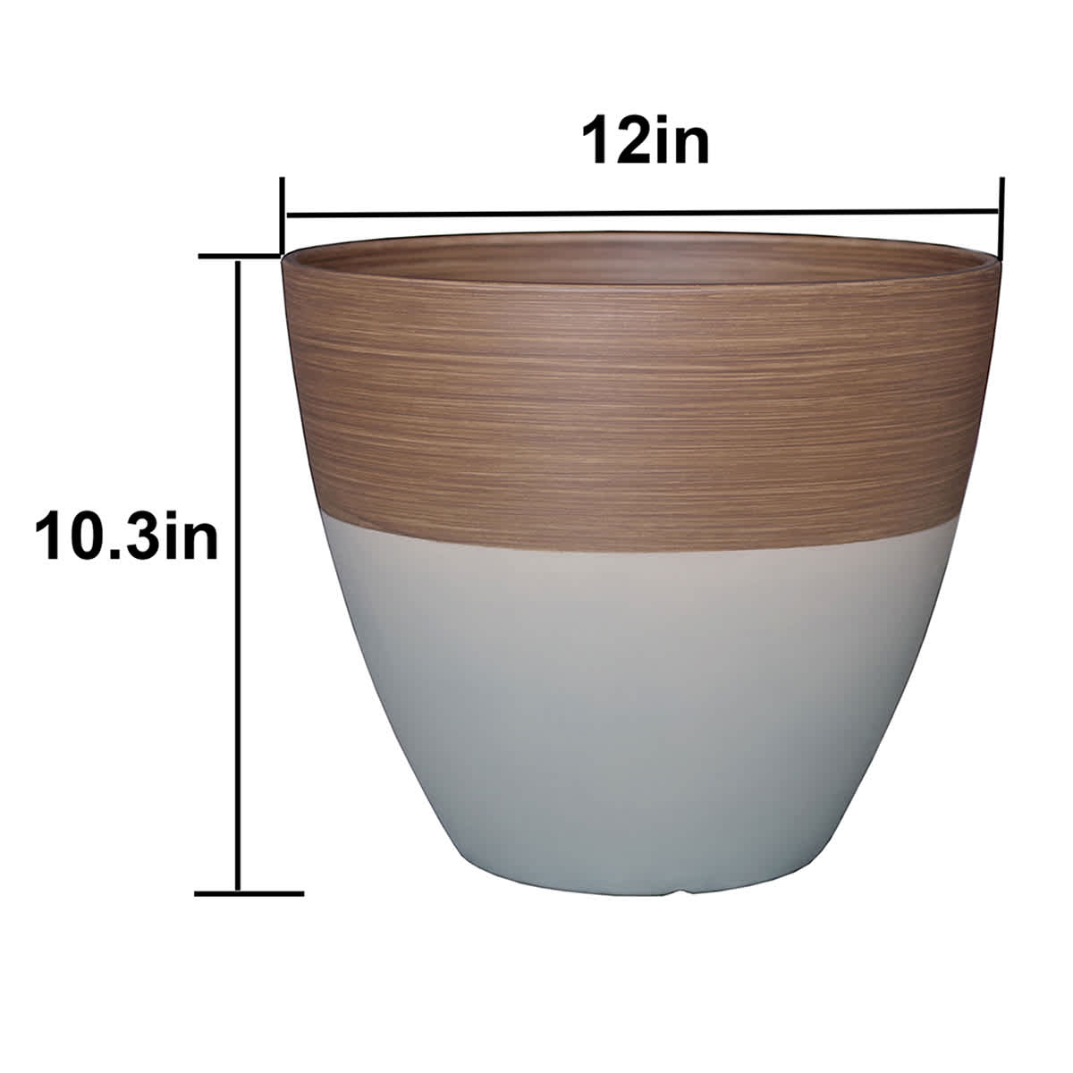 Honeybloom Green Wood Grain Outdoor Egg Planter, 12"