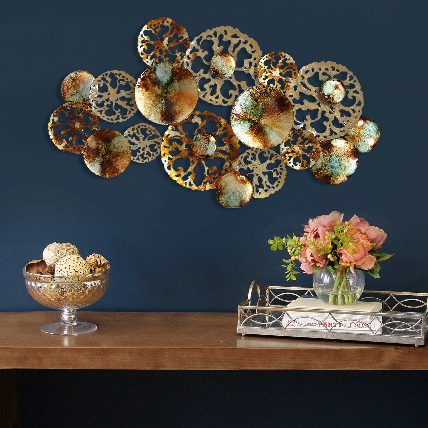 Multicolor Circle Centerpiece Wall Art, 53x30