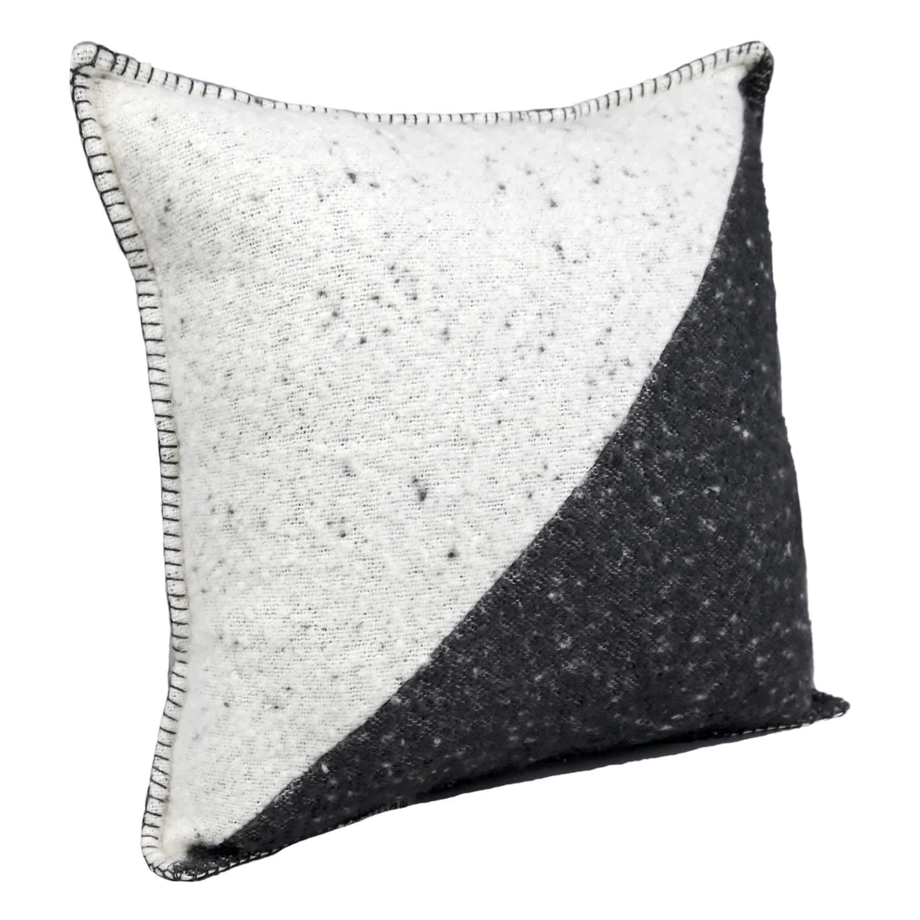 Ty Penningon Dark Grey & White Faux Wool Throw Pillow, 18"