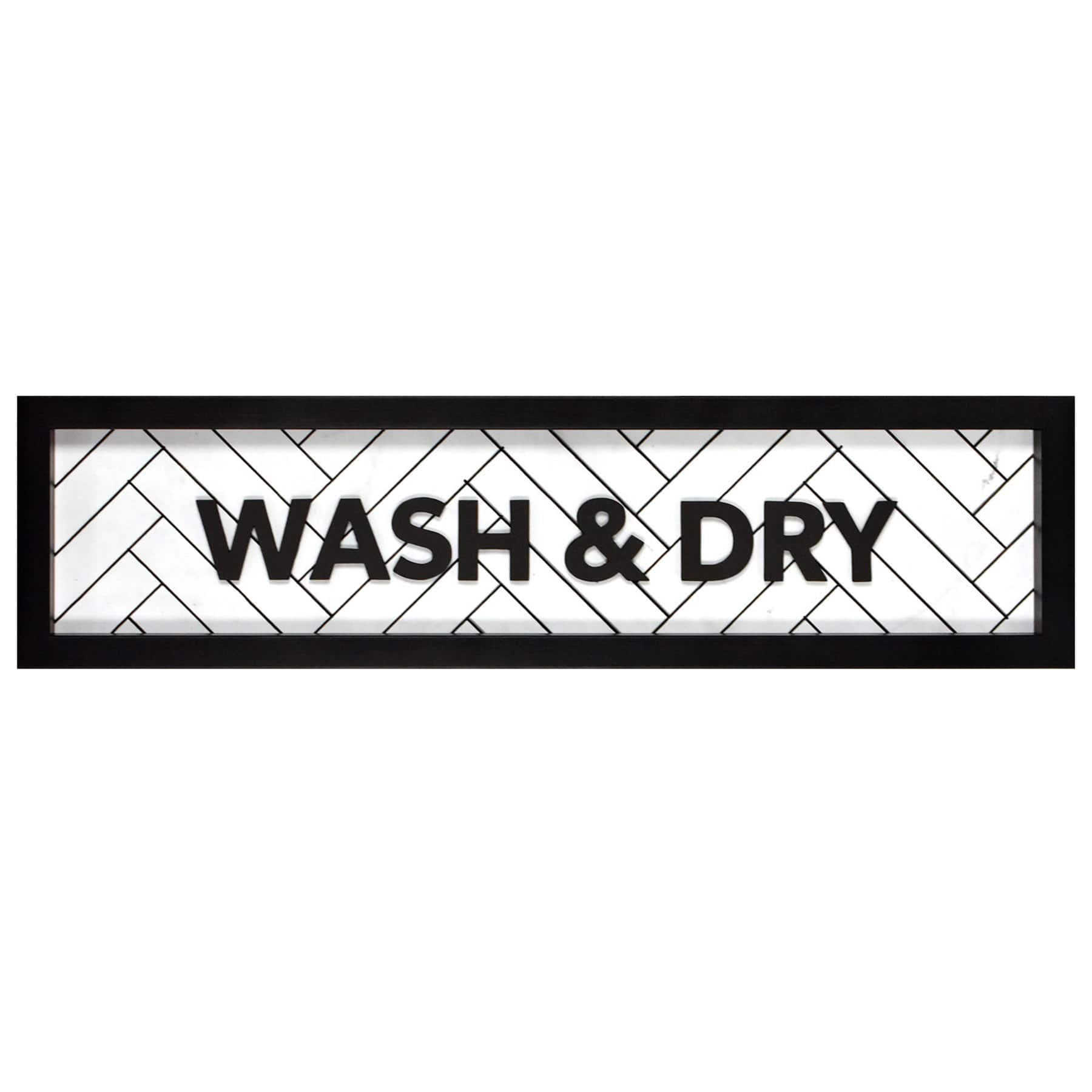Framed Wash & Dry Wall Decor, 27x6