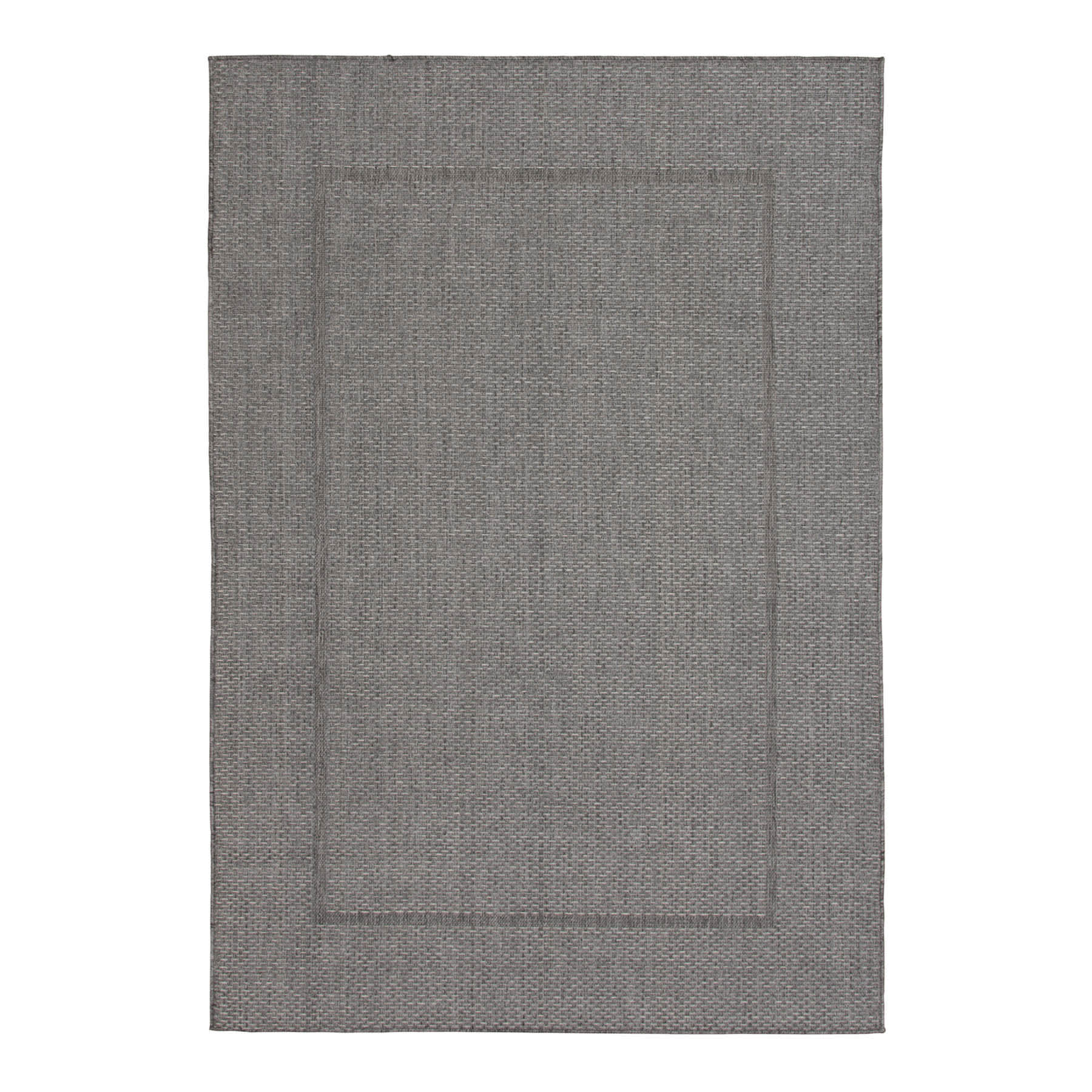 (E195) Crosby St. Santorini Grey & Natural Woven Indoor & Outdoor Area Rug, 5x7