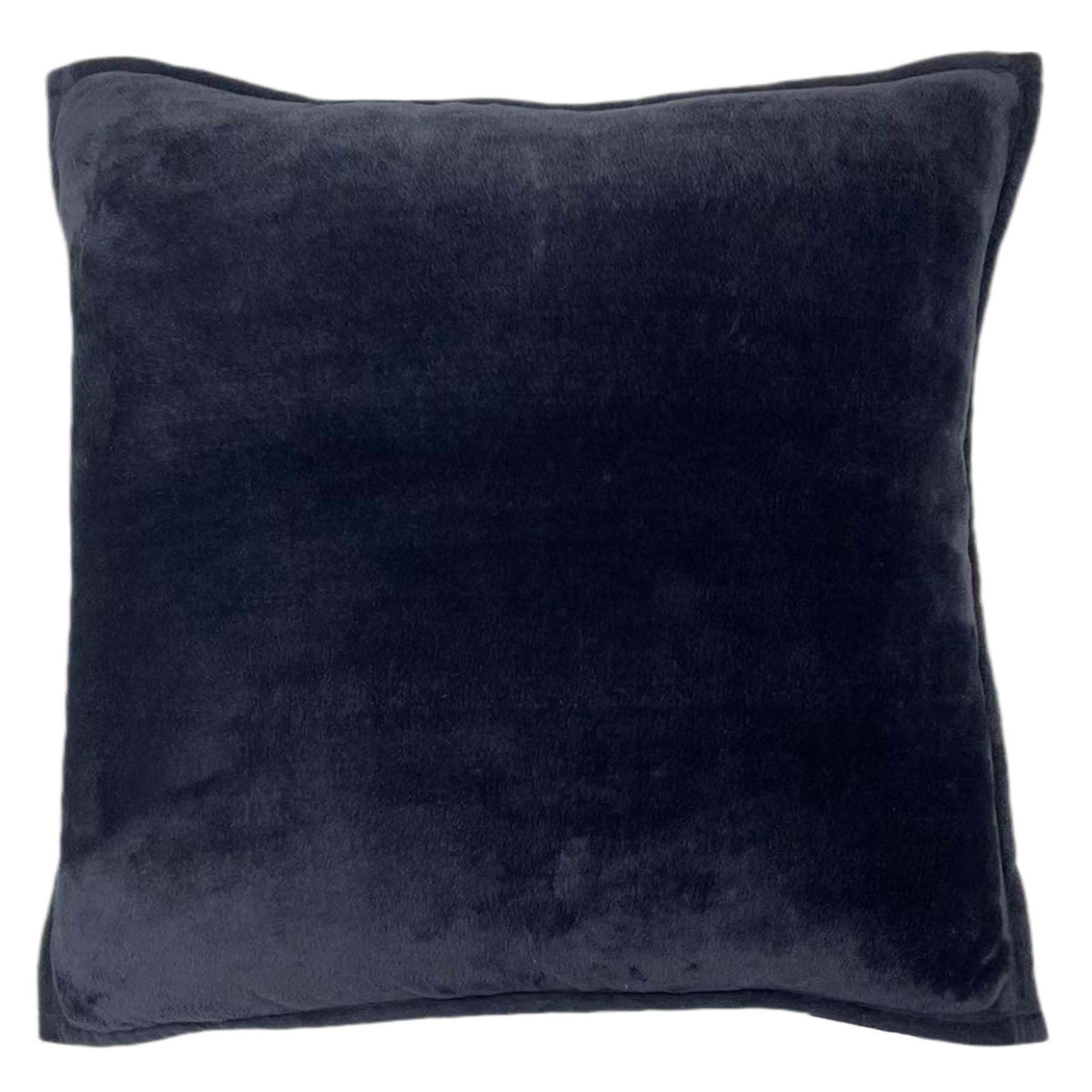 Black Micro Plush Throw Pillow, 24"