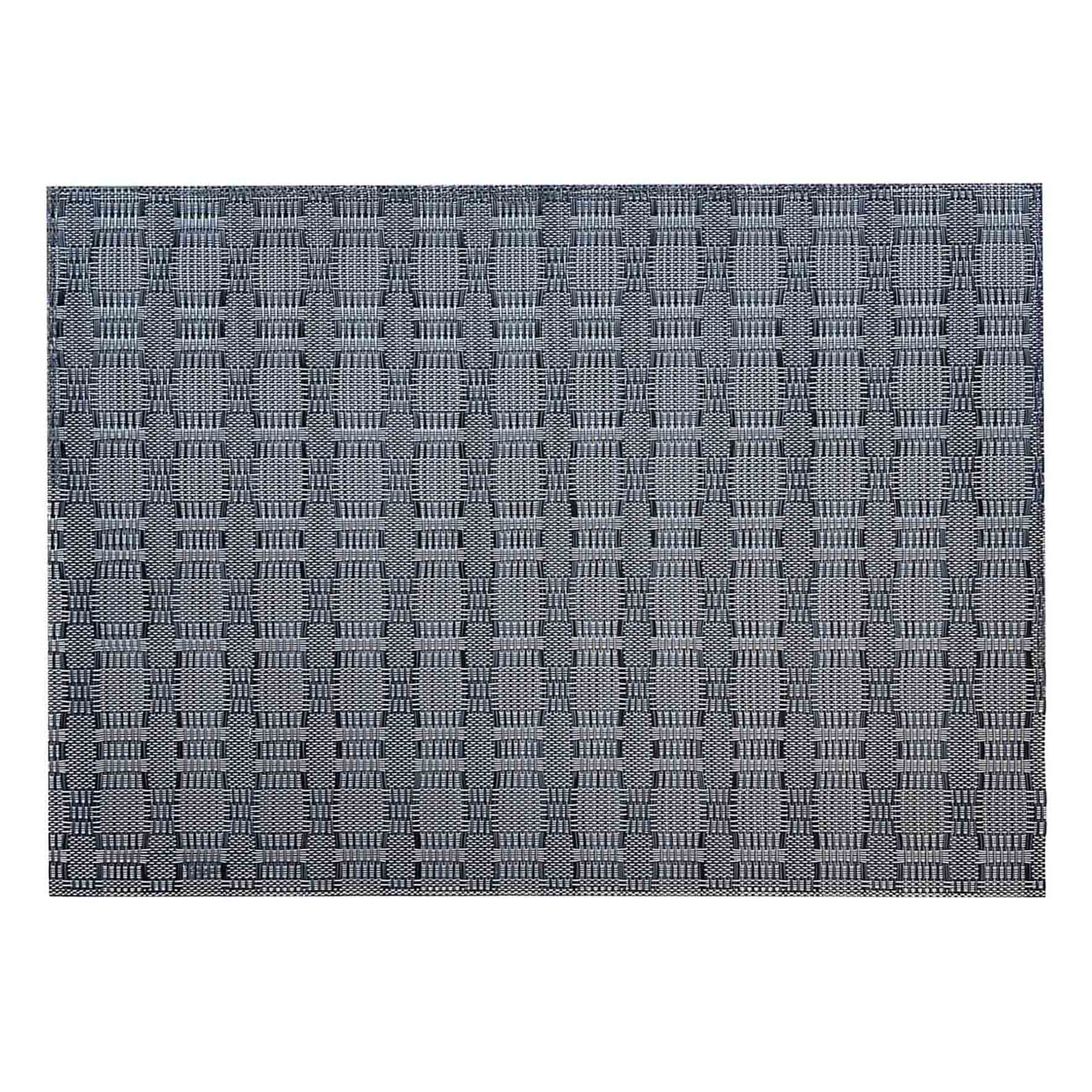 Set of 6 Marquis Gunmetal Woven Vinyl Placemats, 13x18