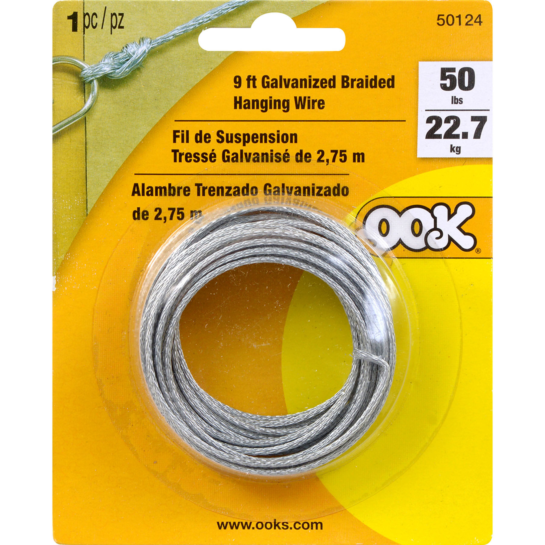 Galvanized Braided Hanging Wire, 50lb