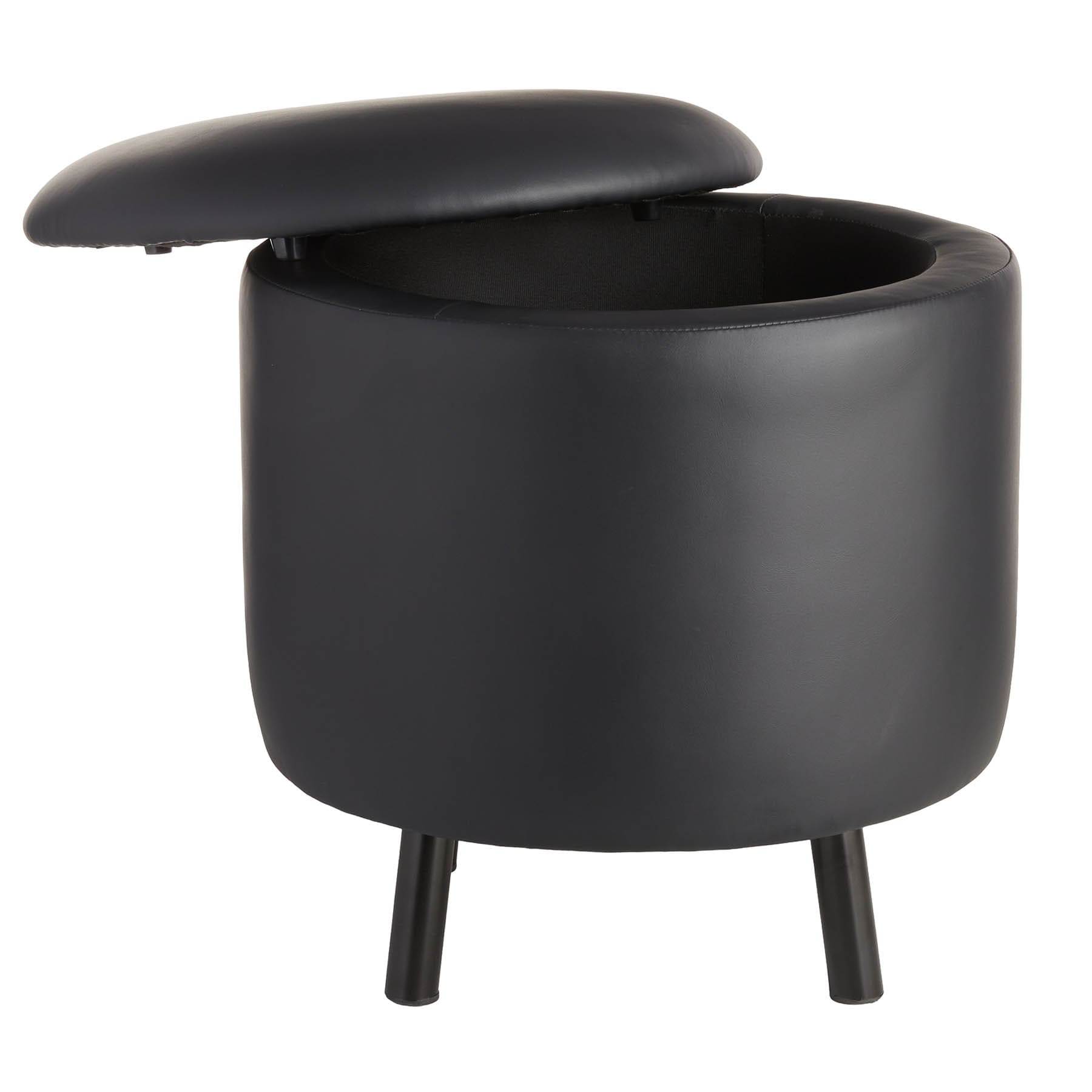 Crosby St. Andre Storage Ottoman, Black