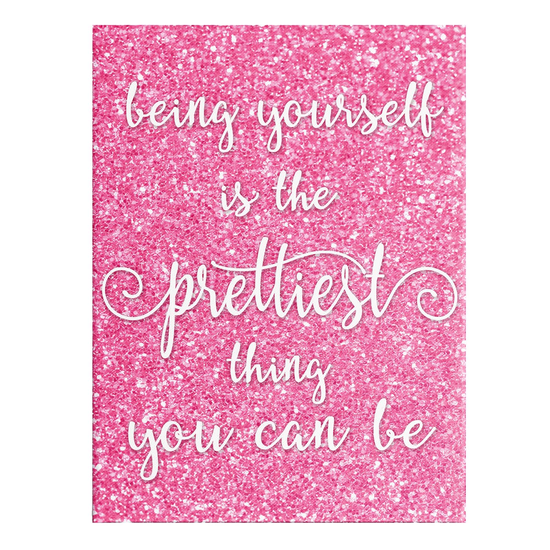 Being Yourself Glitter Canvas Wall Art, 18x24