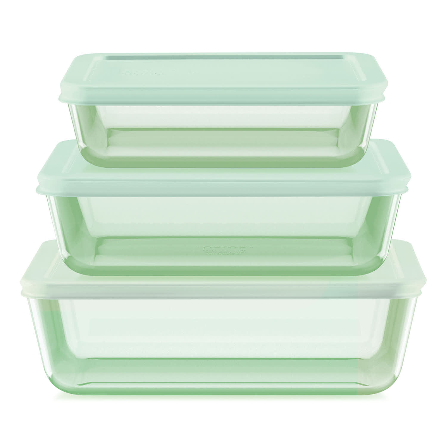 Pyrex 6-Piece Green Glass Food Storage Set, 3c/6c/11c