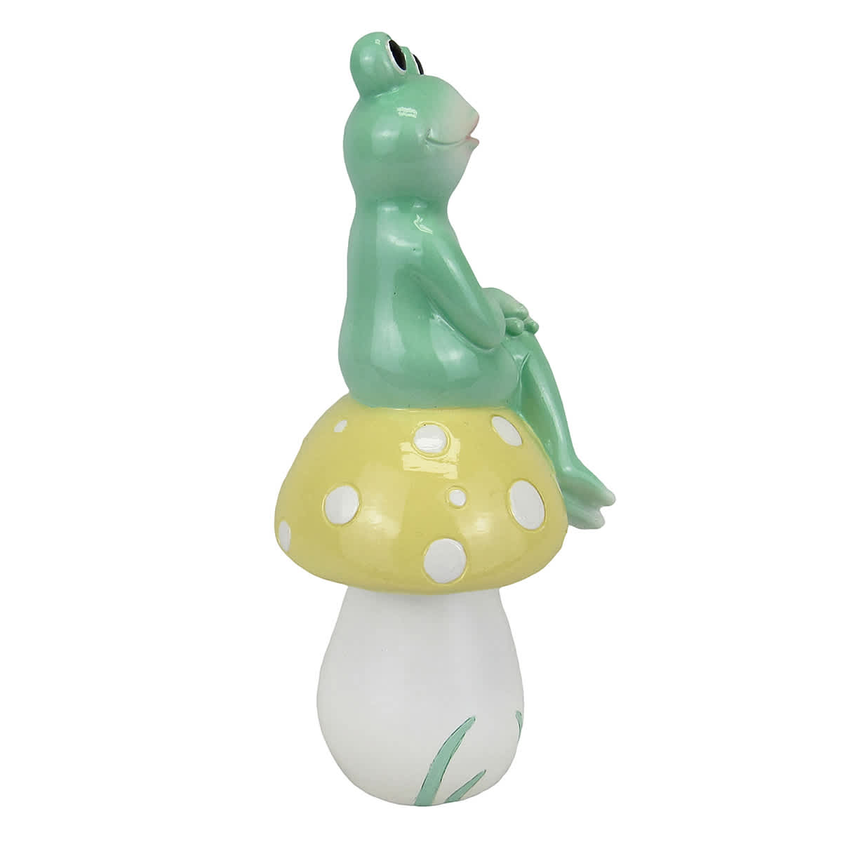 Sunny Club Frog On Mushroom Outdoor Garden Statue, 10"