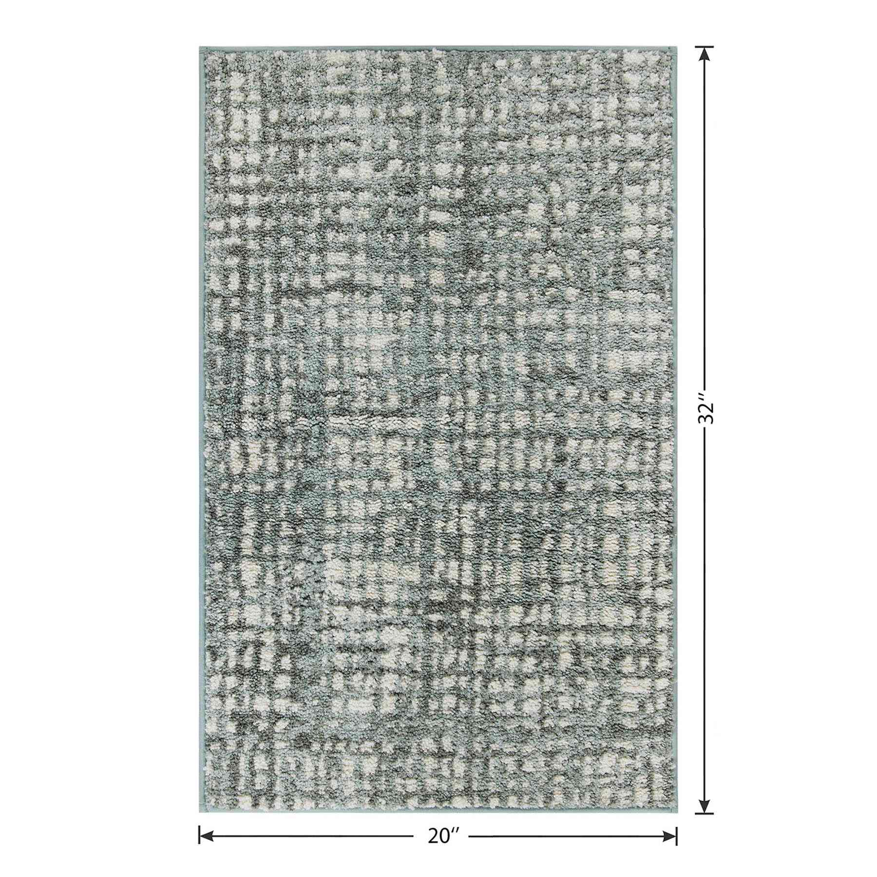 Grayson Sage Abstract Knitted Washable Accent Rug with Gel Latex Back, 20x32