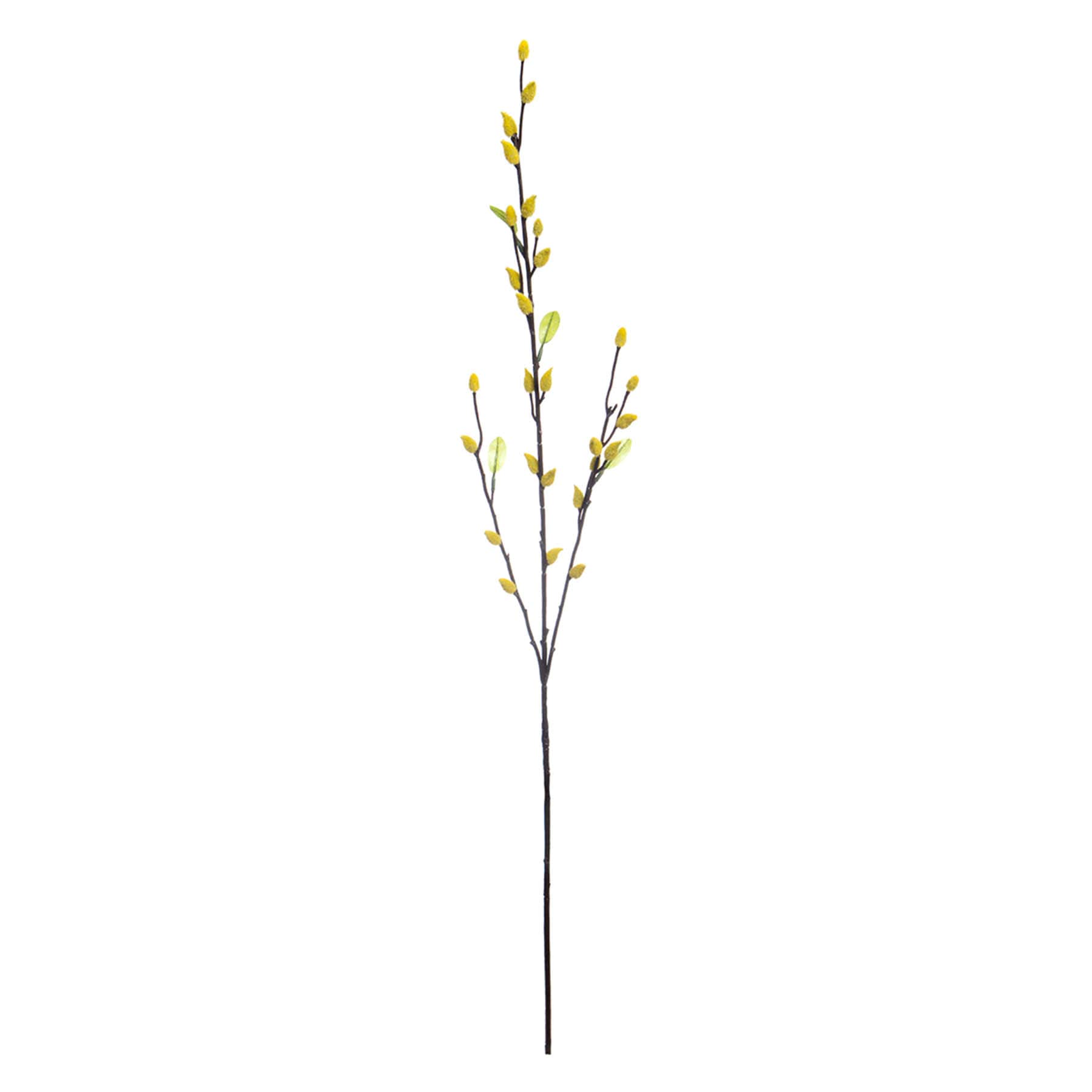 Yellow Pussy Willow Floral Spray, 32.5"