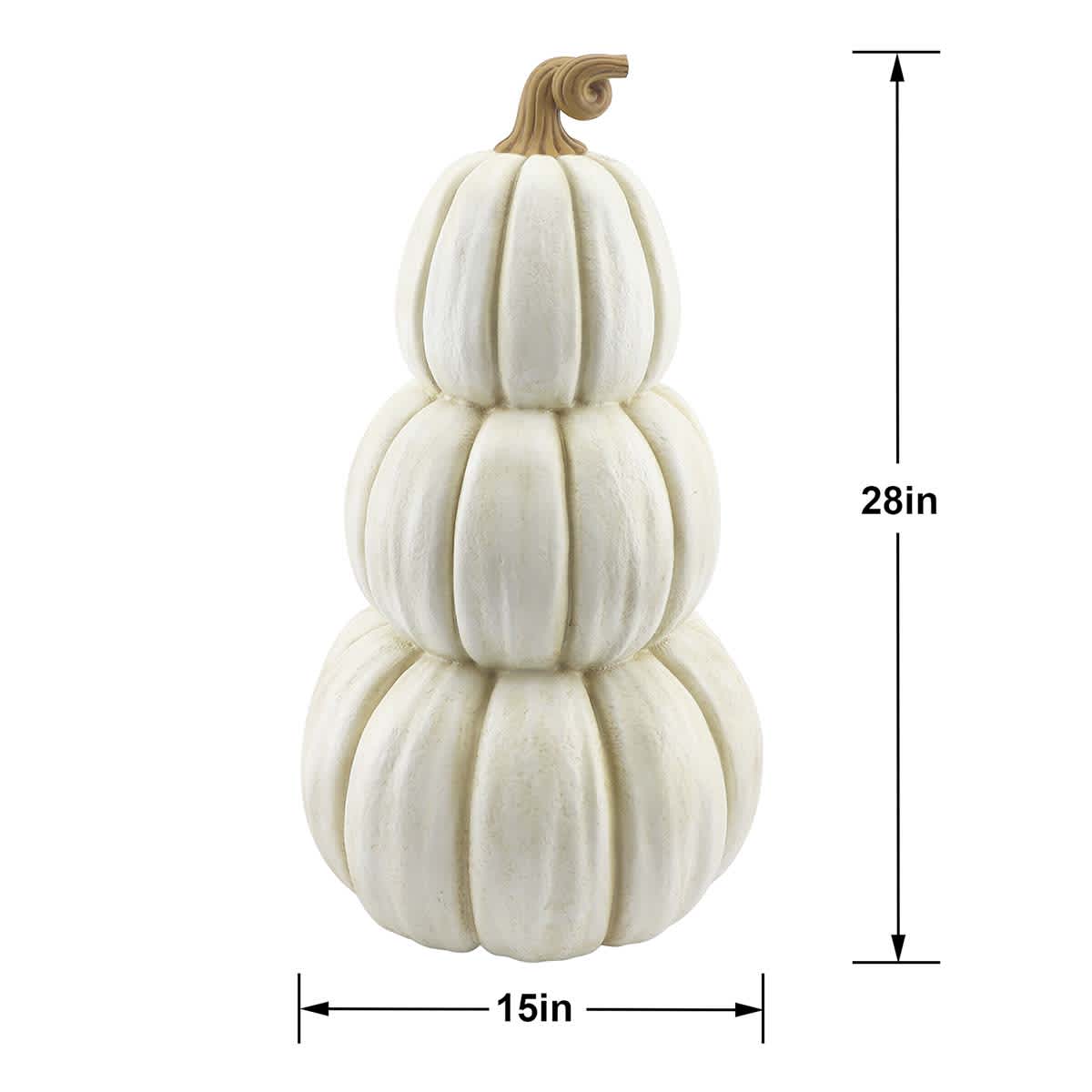 Homespun Harvest White Pumpkin Stack, 28"