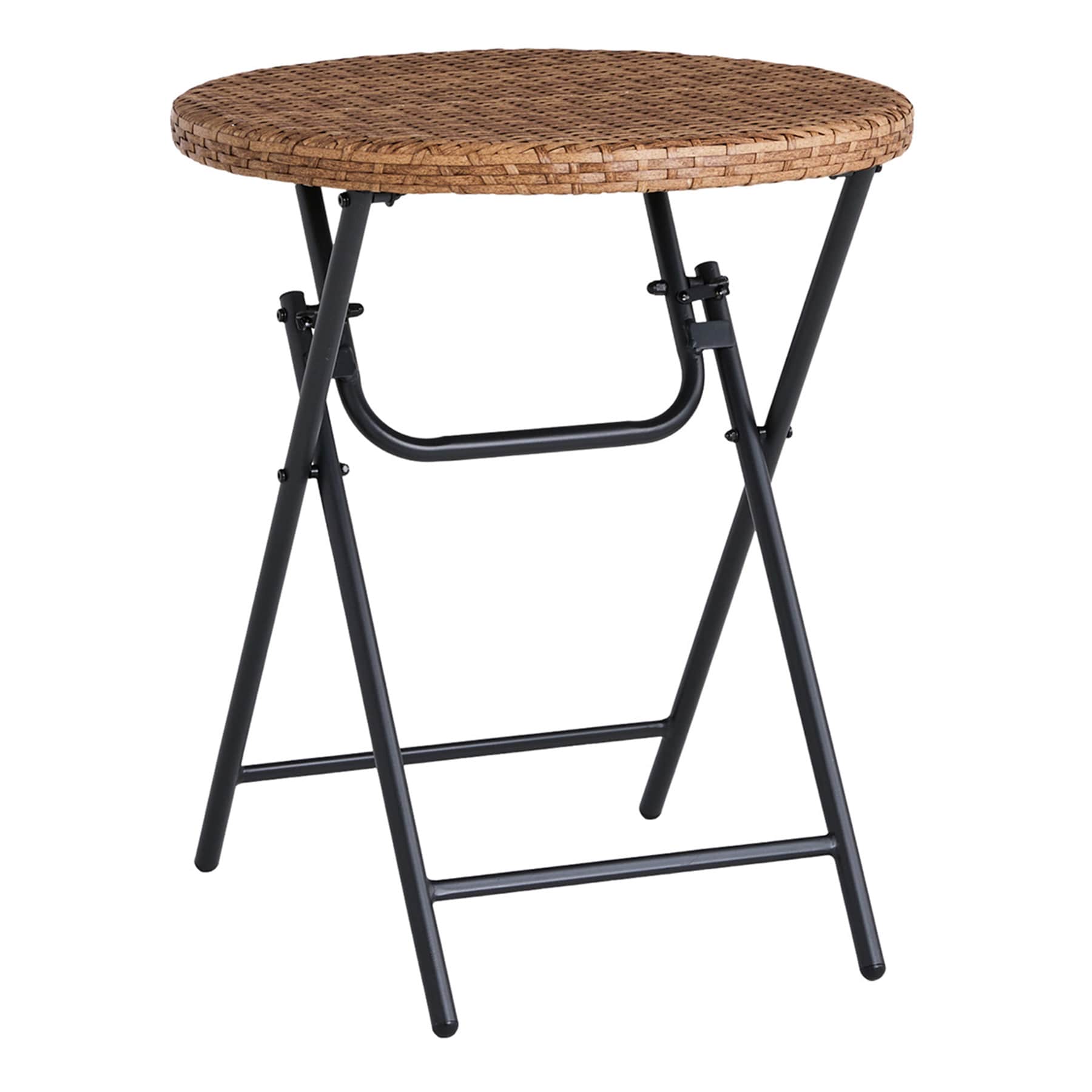 Found & Fable Wicker Top Folding Patio Table, Natural