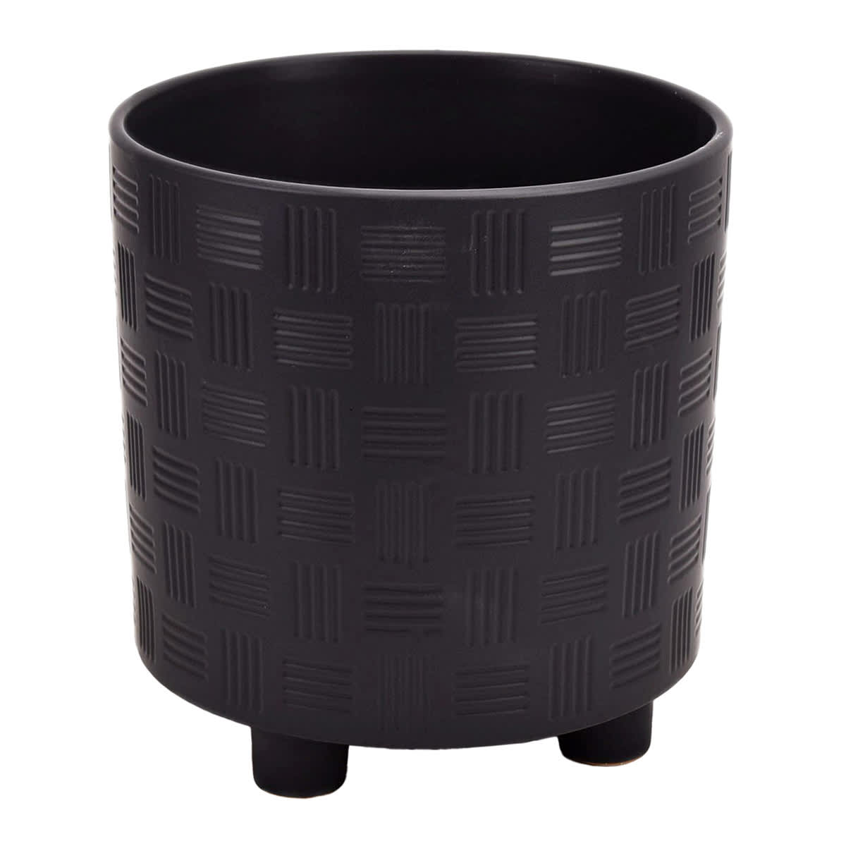 Indoor Mod Black Footed Ceramic Pot, Medium