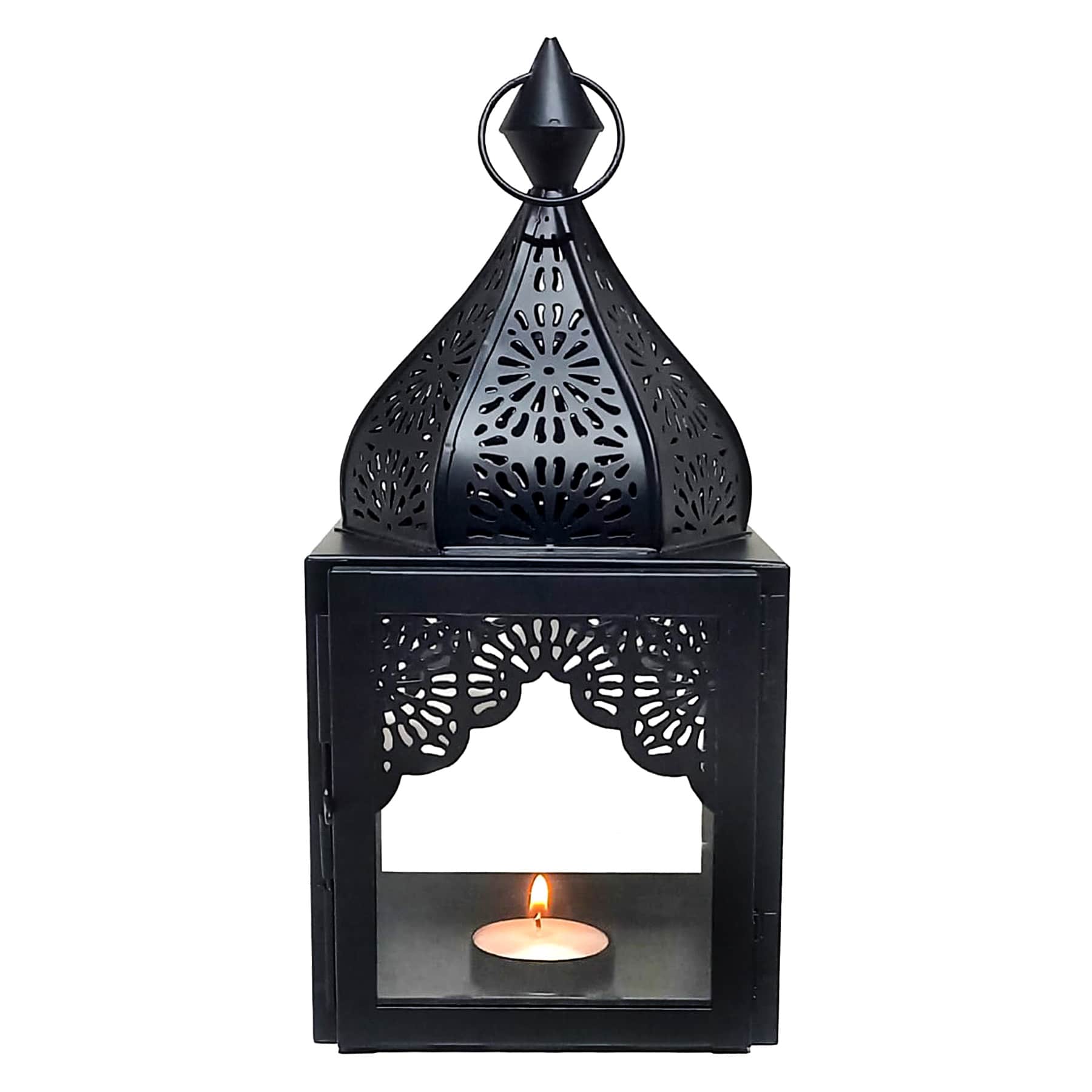 Found & Fable Black Metal Lantern, 9.5"