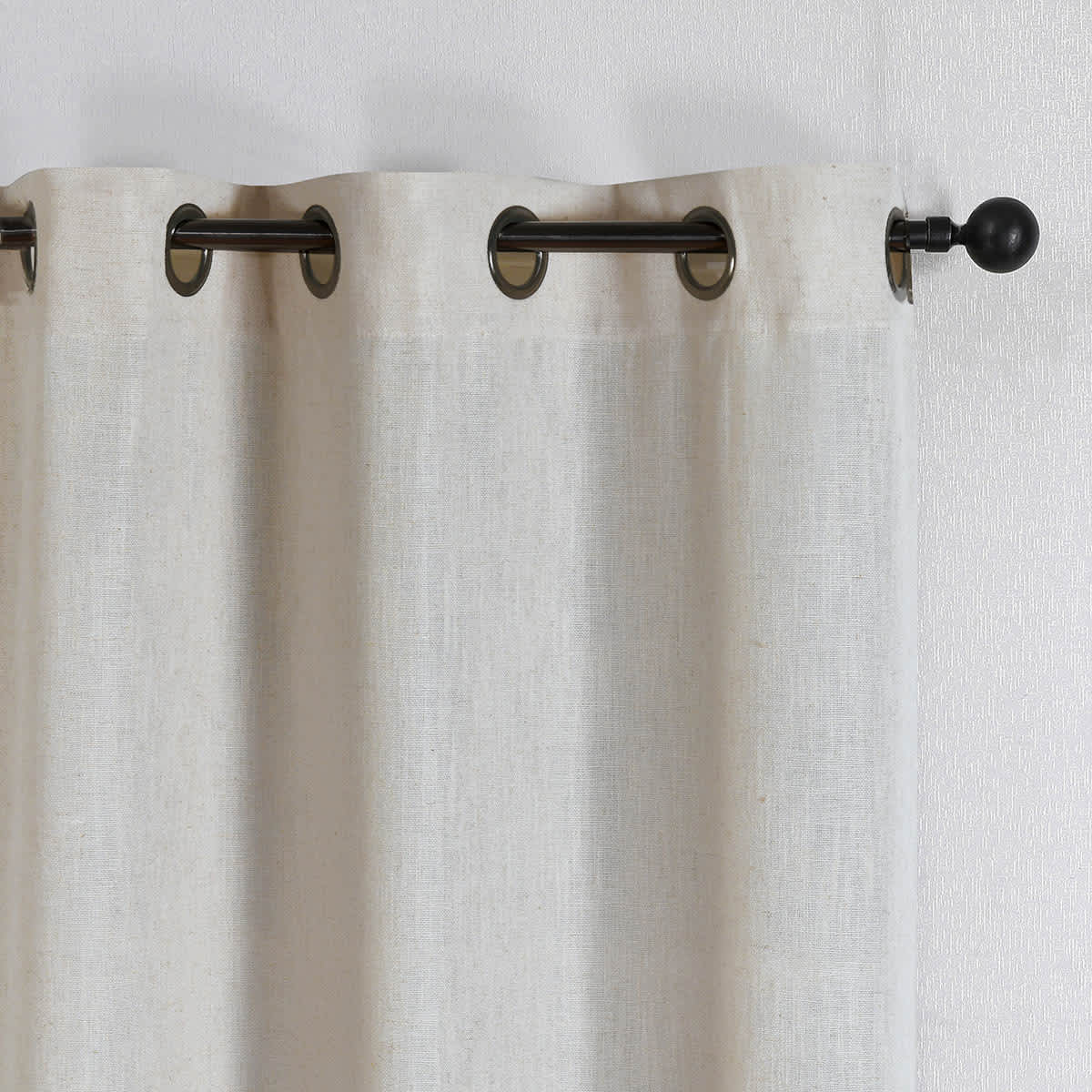 Ivory Linen Blend Blackout Grommet Curtain Panel, 84"