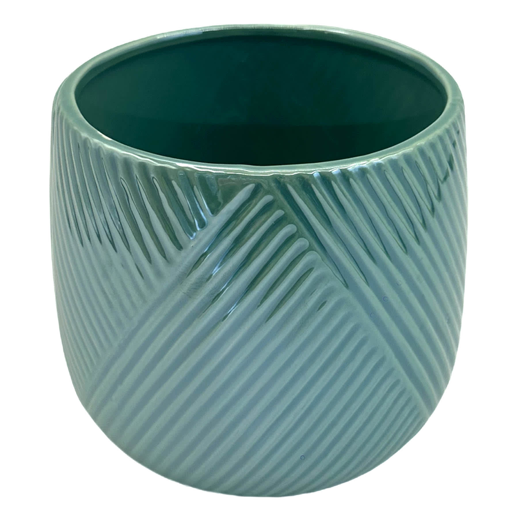 Oh Joy! Indoor Mila Teal Ribbed Planter, 6"
