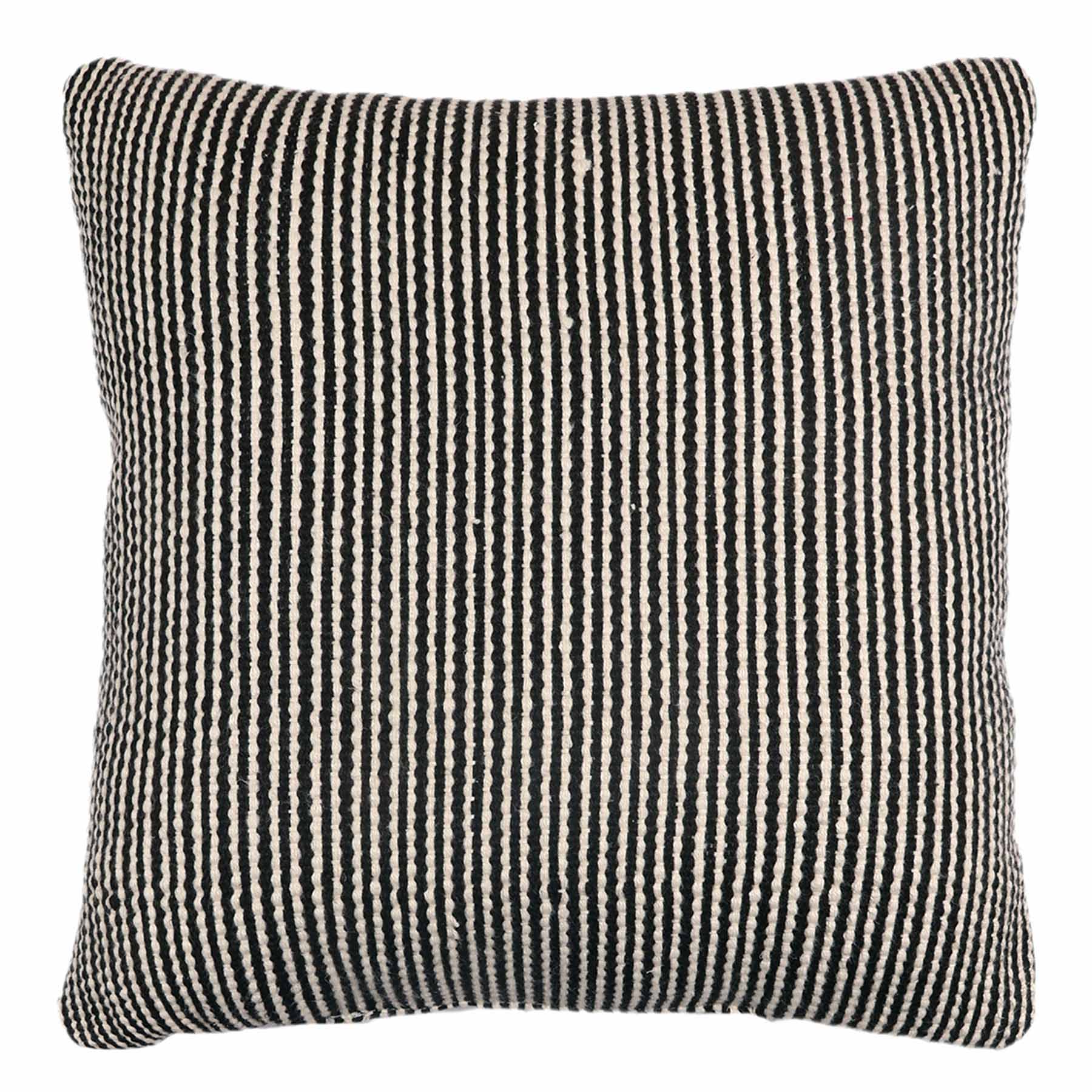 Crosby St. Black Solid Woven Outdoor Throw Pillow, 18"