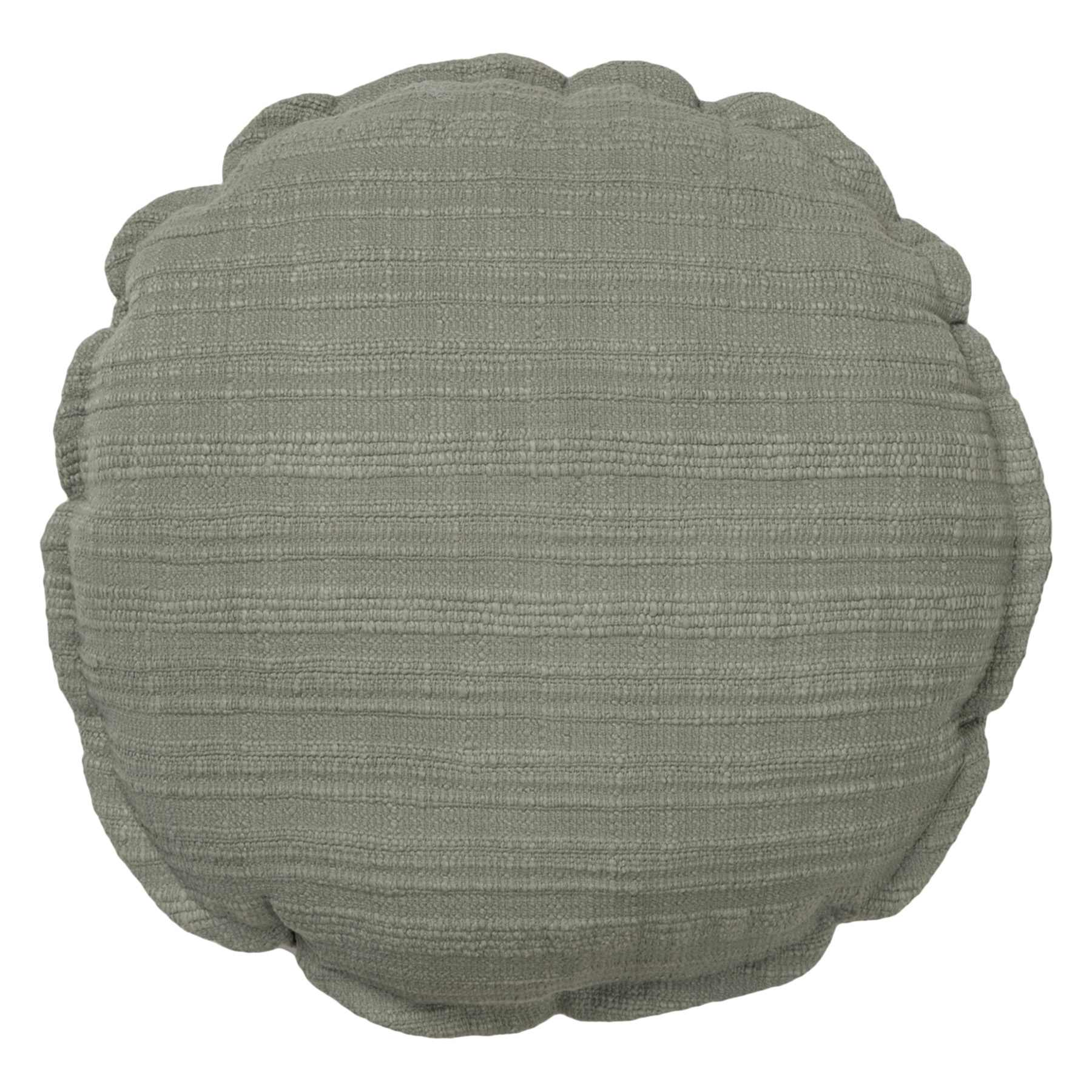 Honeybloom Green Striped Slub Round Throw Pillow, 16"