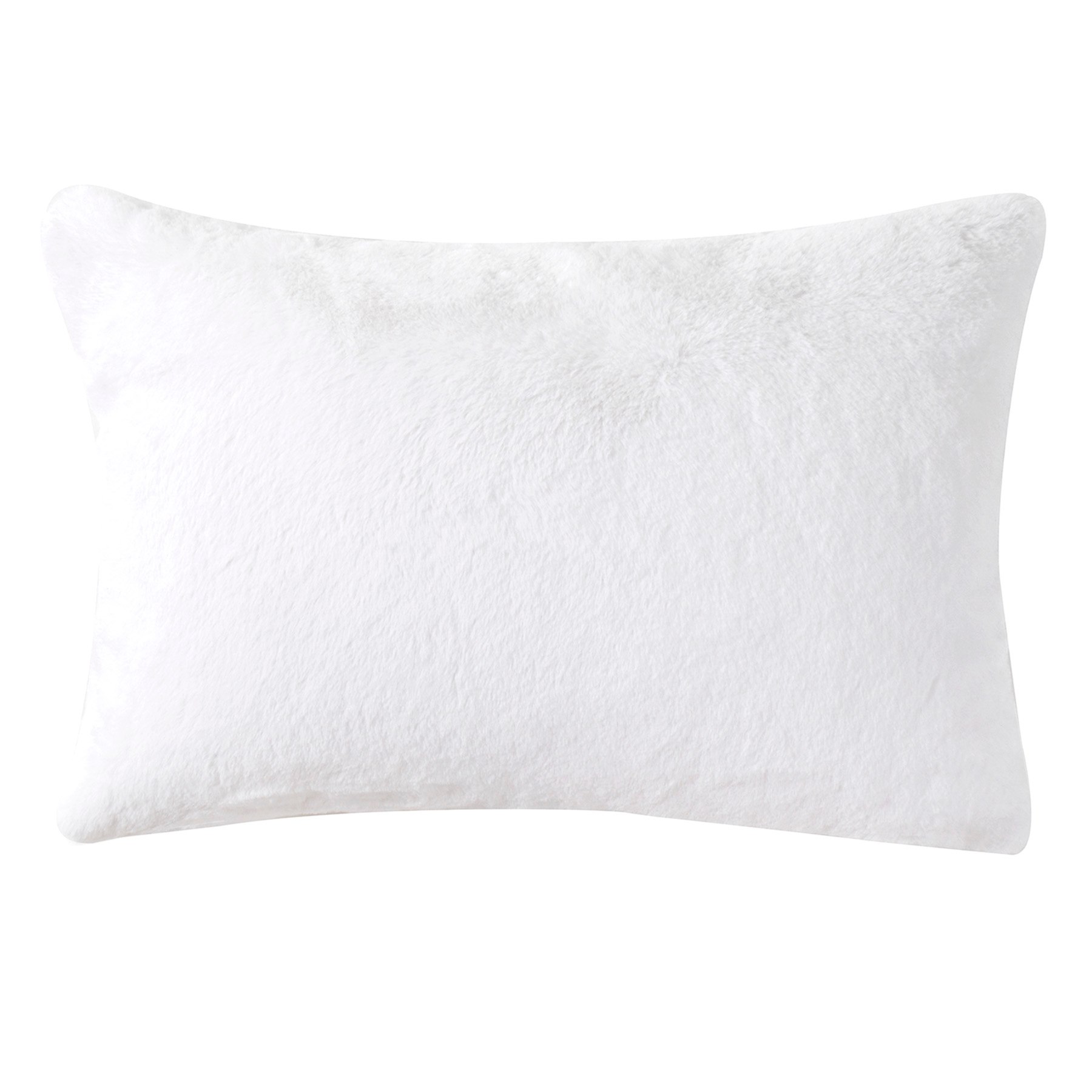 Bristol White Faux Fur Throw Pillow, 14x20