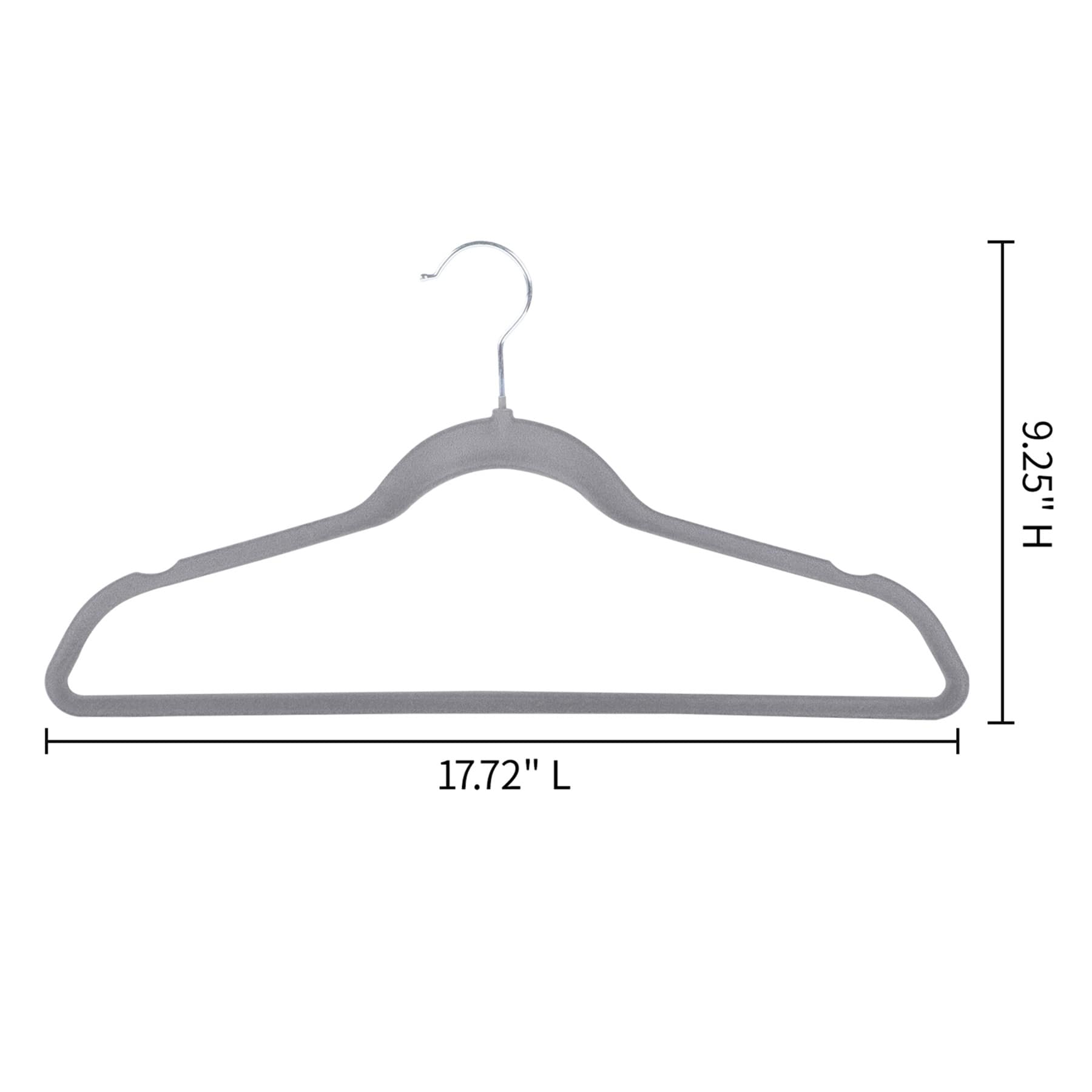 25-Pack Velvet Hangers, Grey