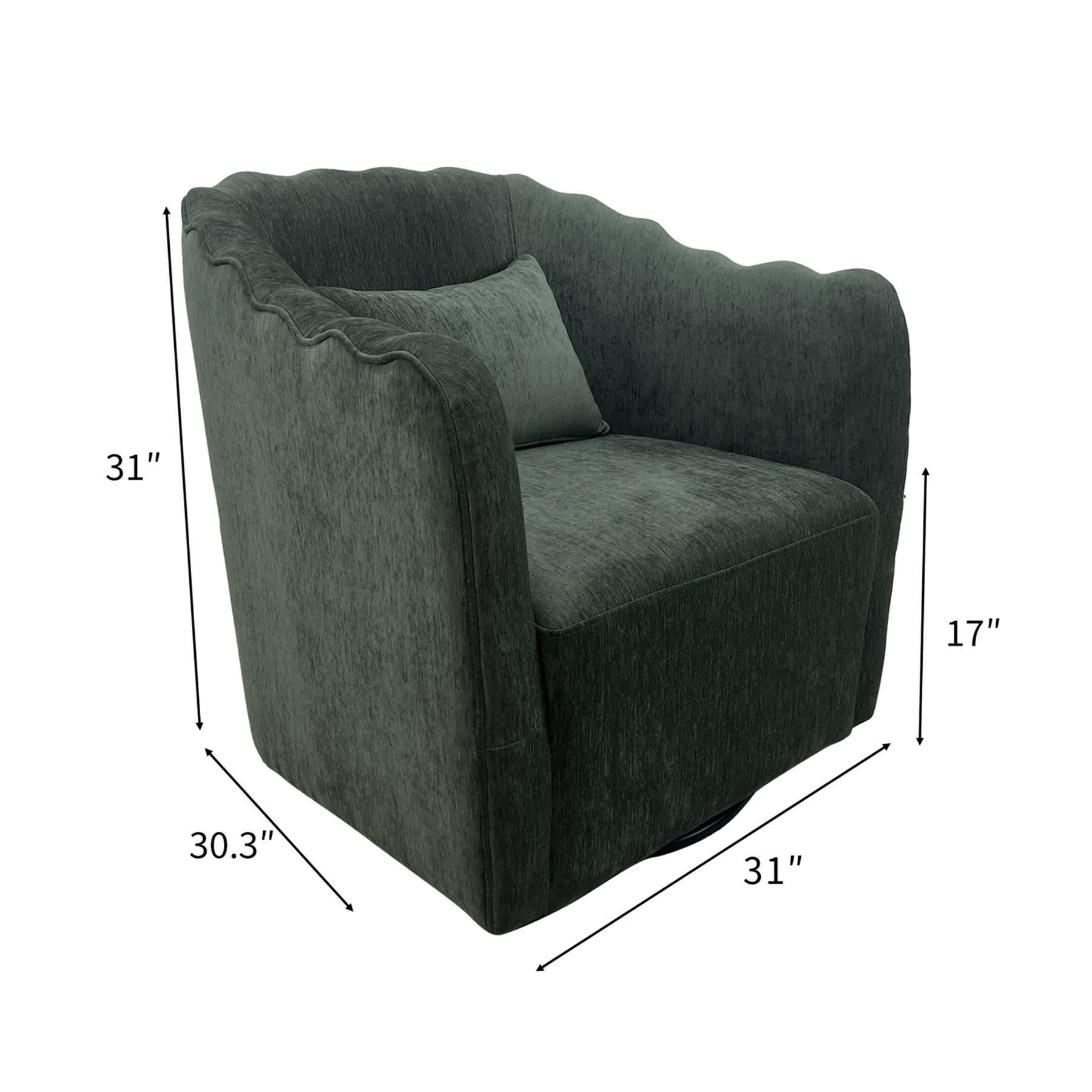 Annabelle Swivel Accent Chair, Green