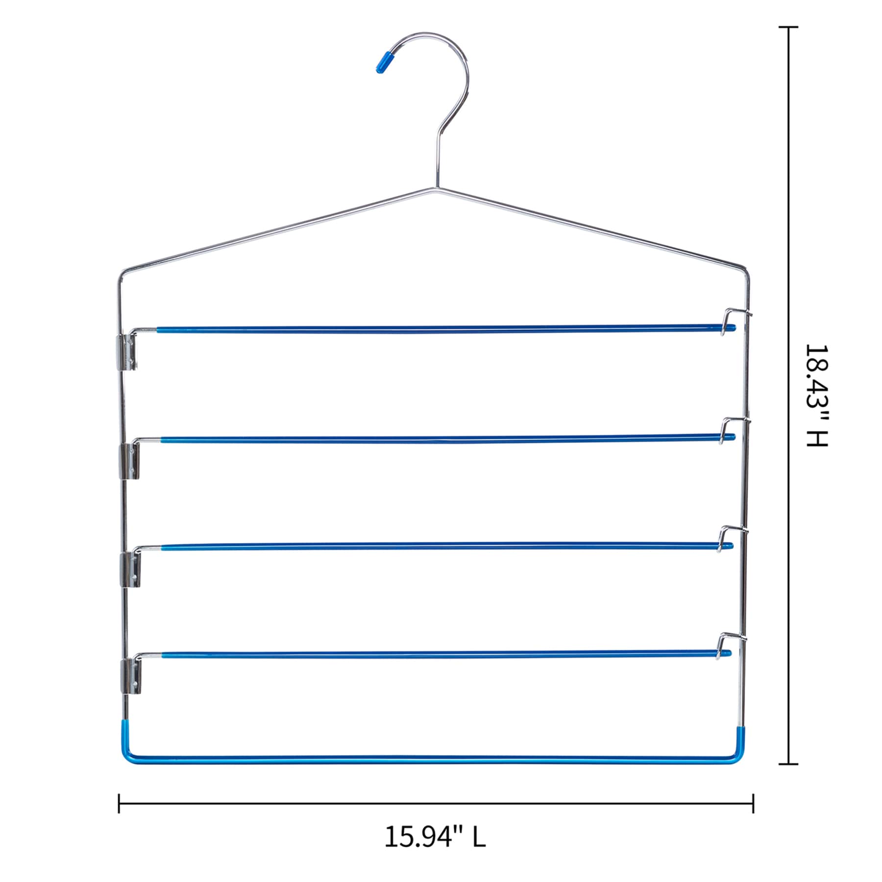 5-Tier Blue Gel Grip Clip Swing Arm Shirt Hanger