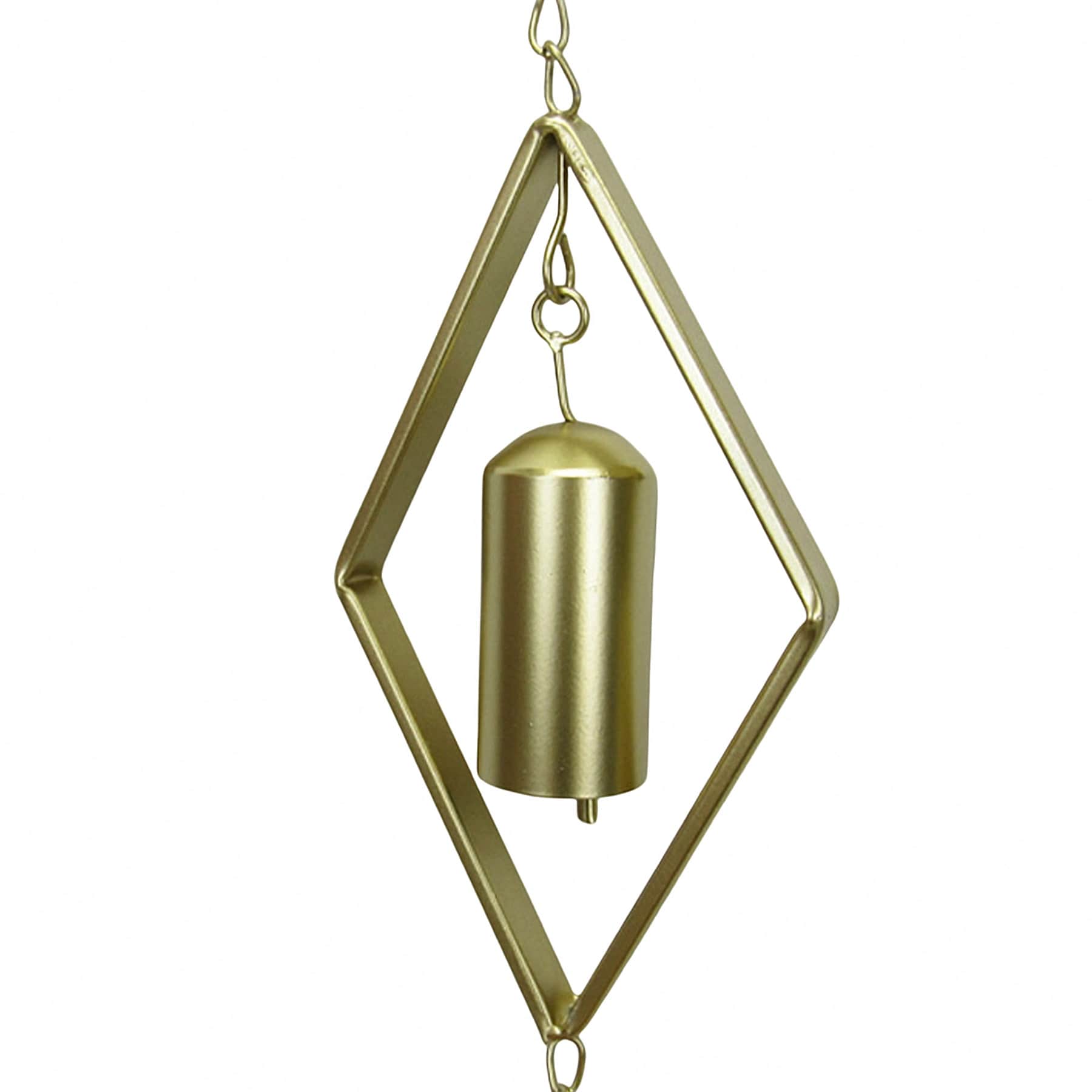 Found & Fable Metal Diamond Gold Wind Chime, 50"