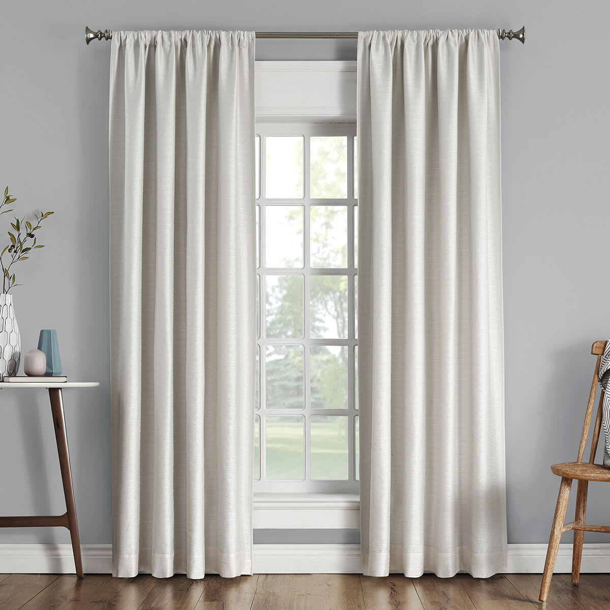 Sun Zero Pearl Thermal Lined Blackout Curtain Panel, 84"