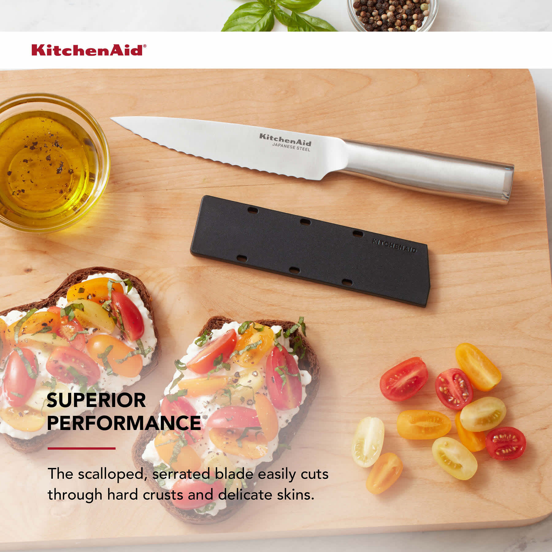 Kitchenaid Gourmet Stainless Steel Serrated Utility Knife, 5"