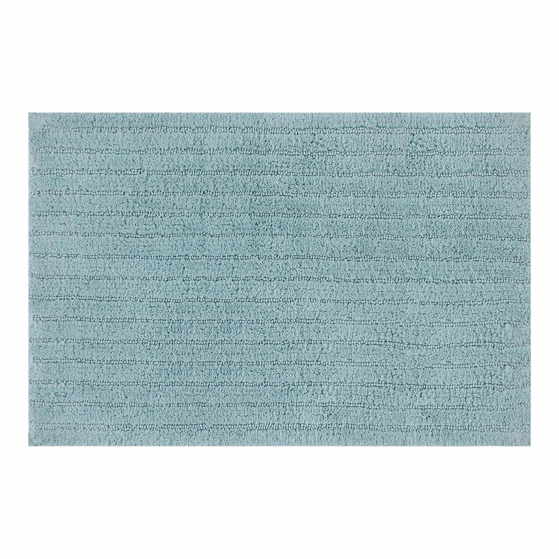 Found & Fable Blue Striped High-Low Bath Rug, 20x30
