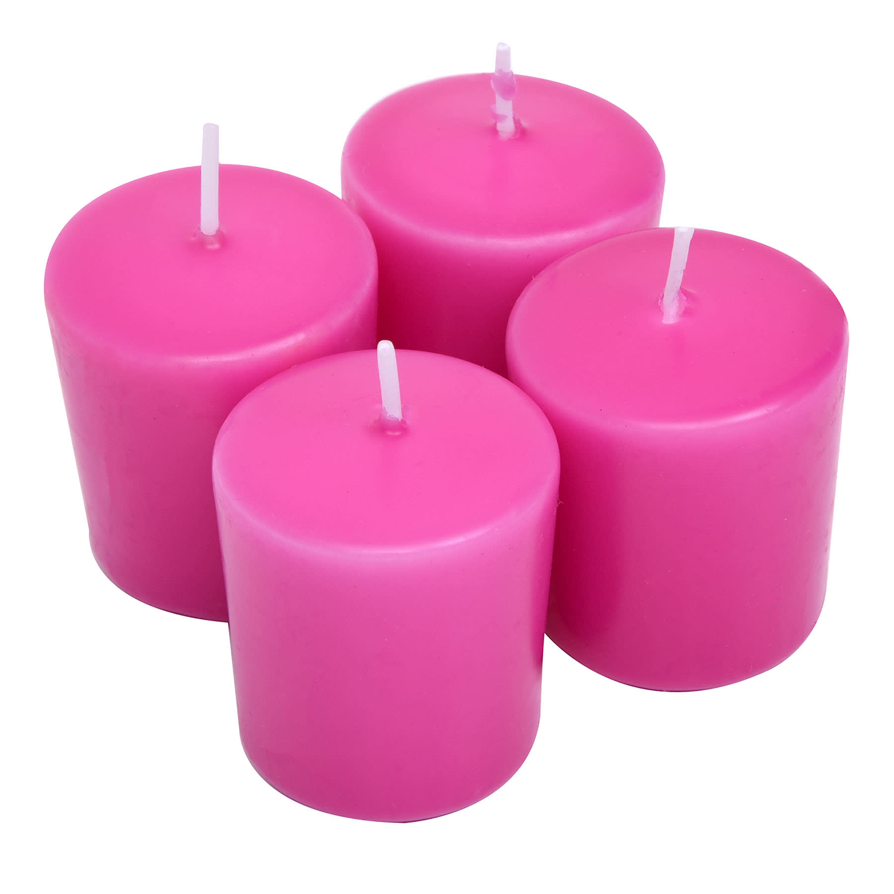 4-Pack Pink Unscented Overdip Votive Candles