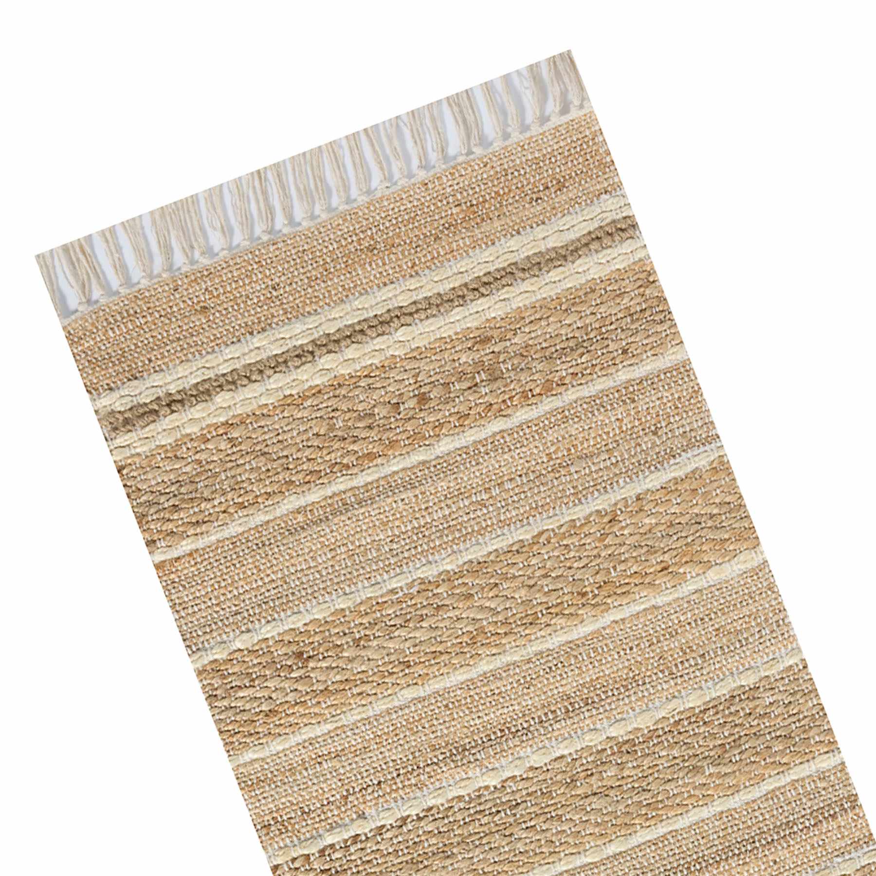 Tao Ivory Jute with Fringe Runner, 2x6