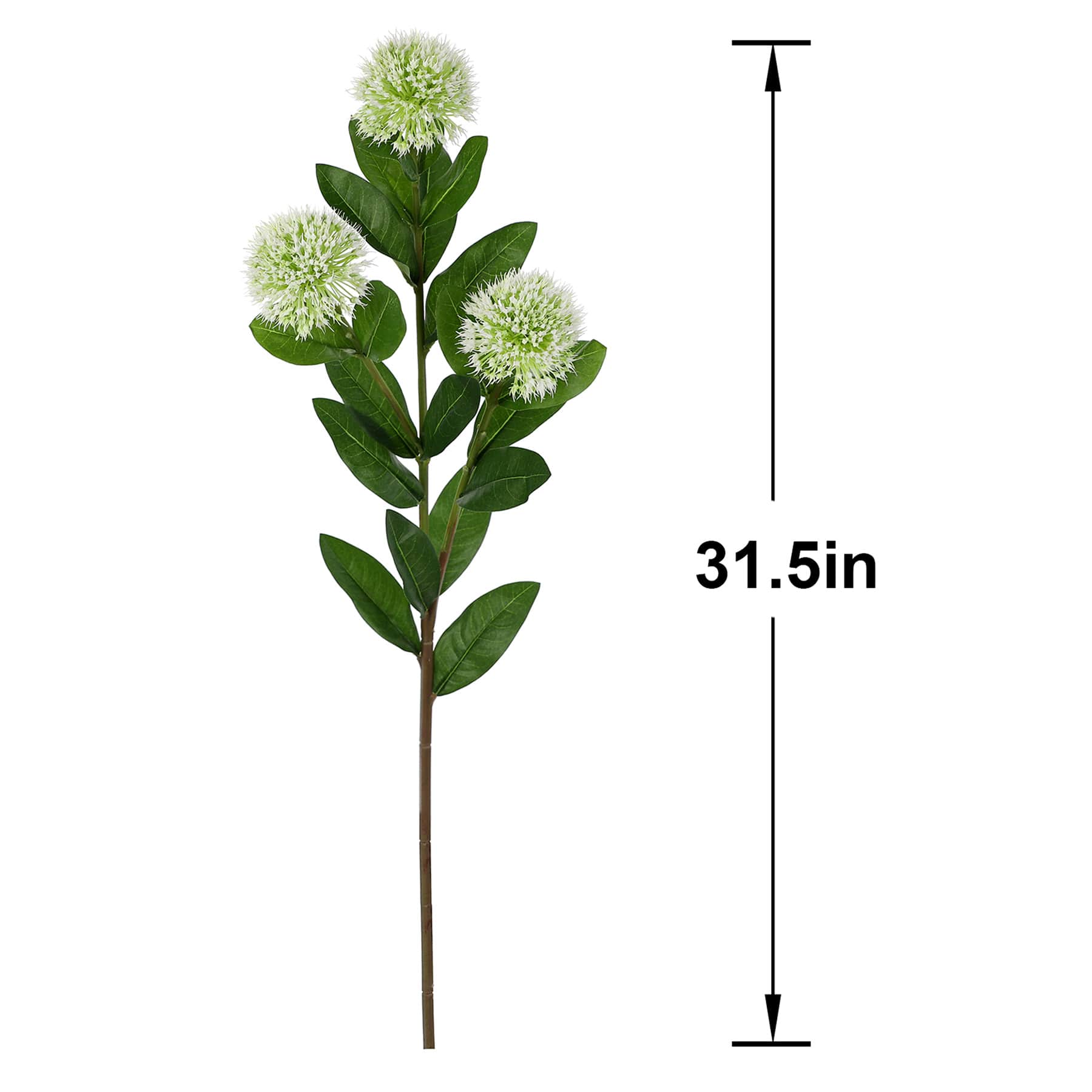 3-Bulb White Thistle Floral Stem, 31.5"