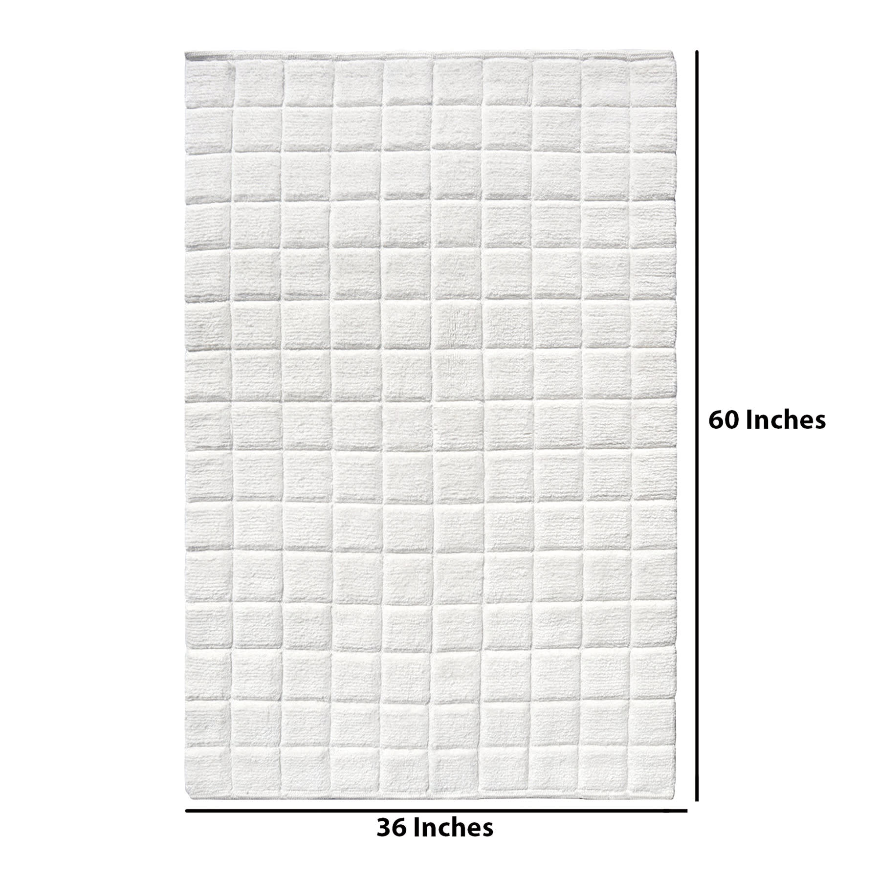 Ivory Boxed Grid Accent Rug, 3x5