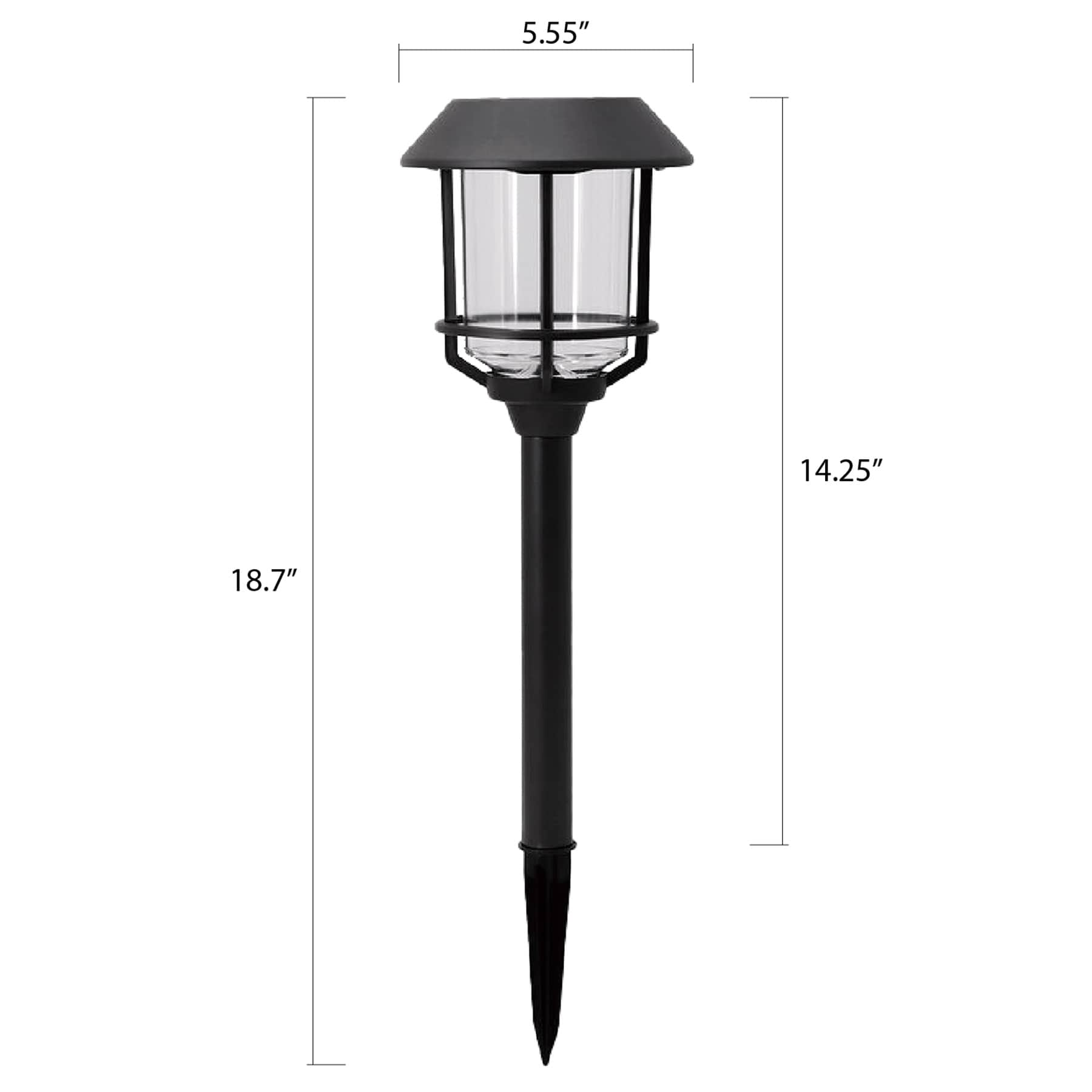 8-Lumen Solar Black Caged Pathway Light