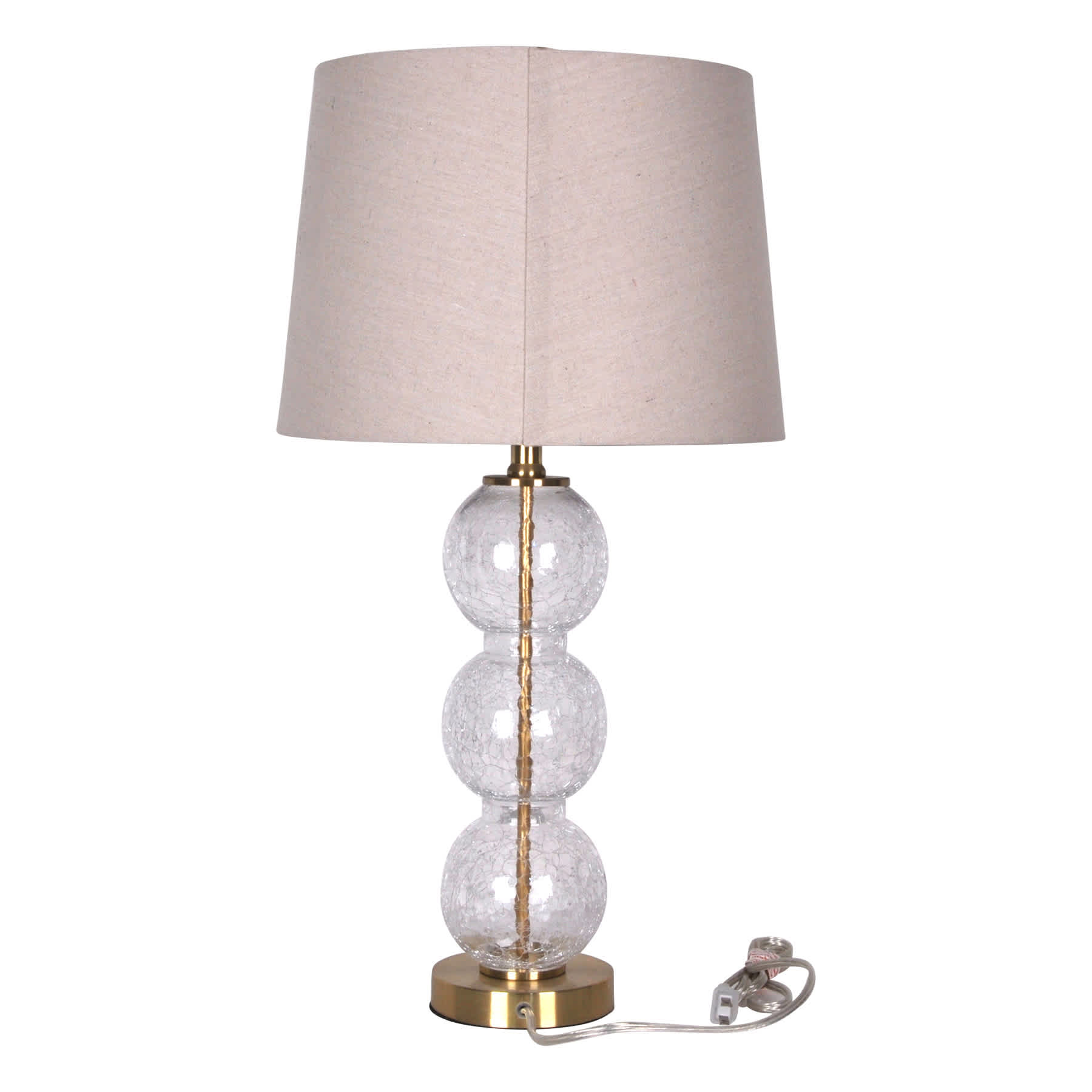Providence Gold Bubble Glass Medium Table Lamp with Shade, 25"