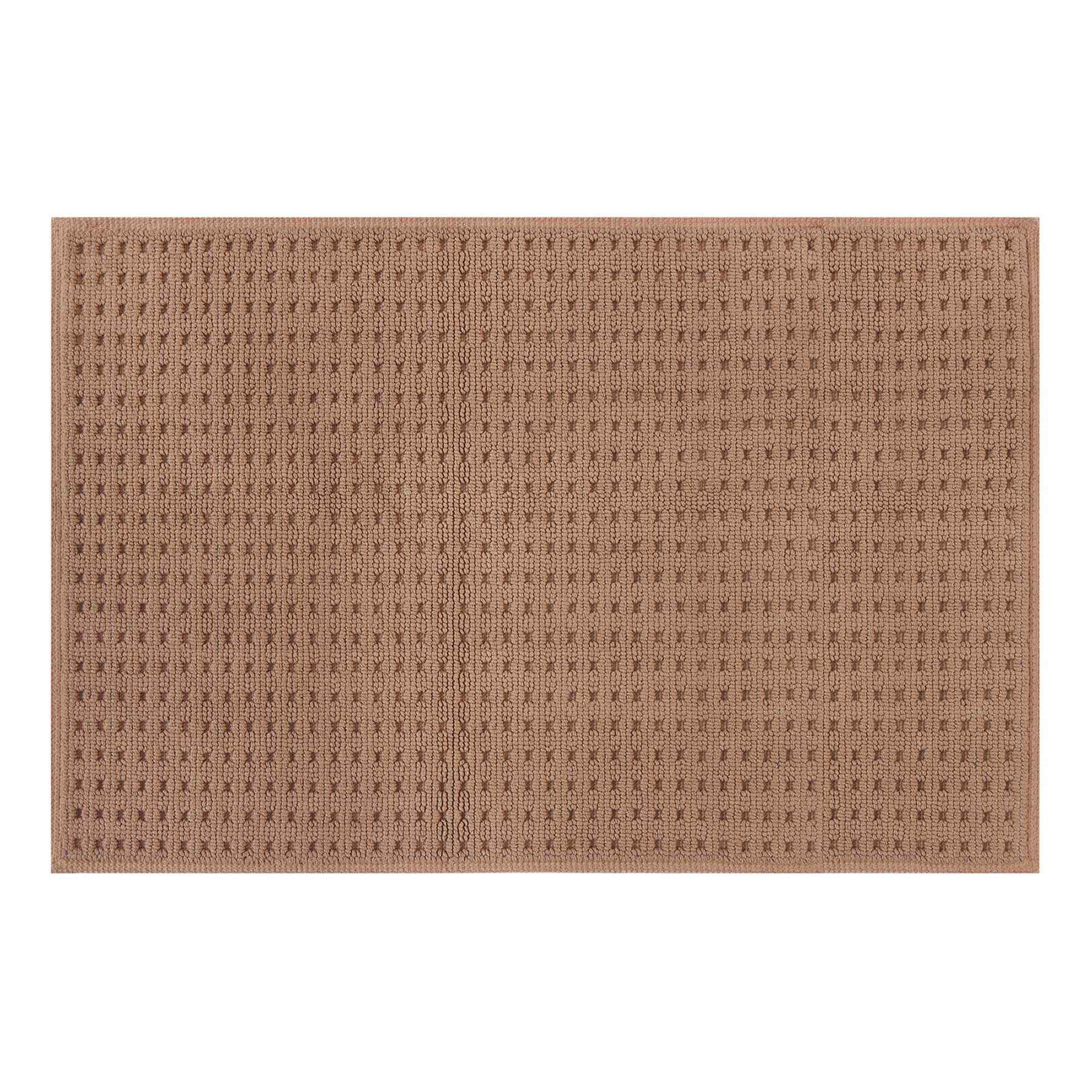 Crosby St. Brown Waffle 100% Cotton Antimicrobial Bath Rug, 20x30