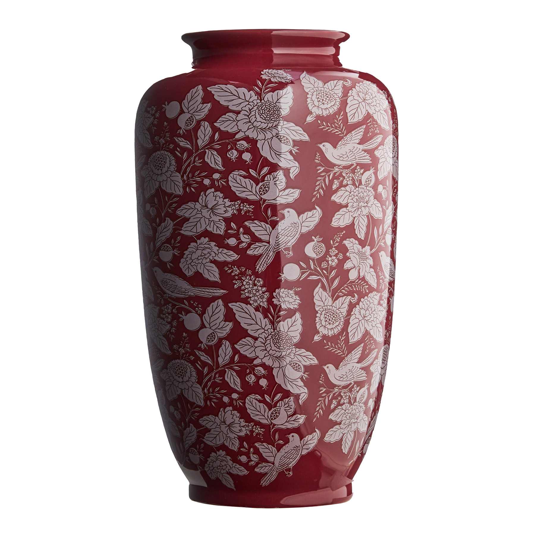 Providence Red Patterned Vase, 13"