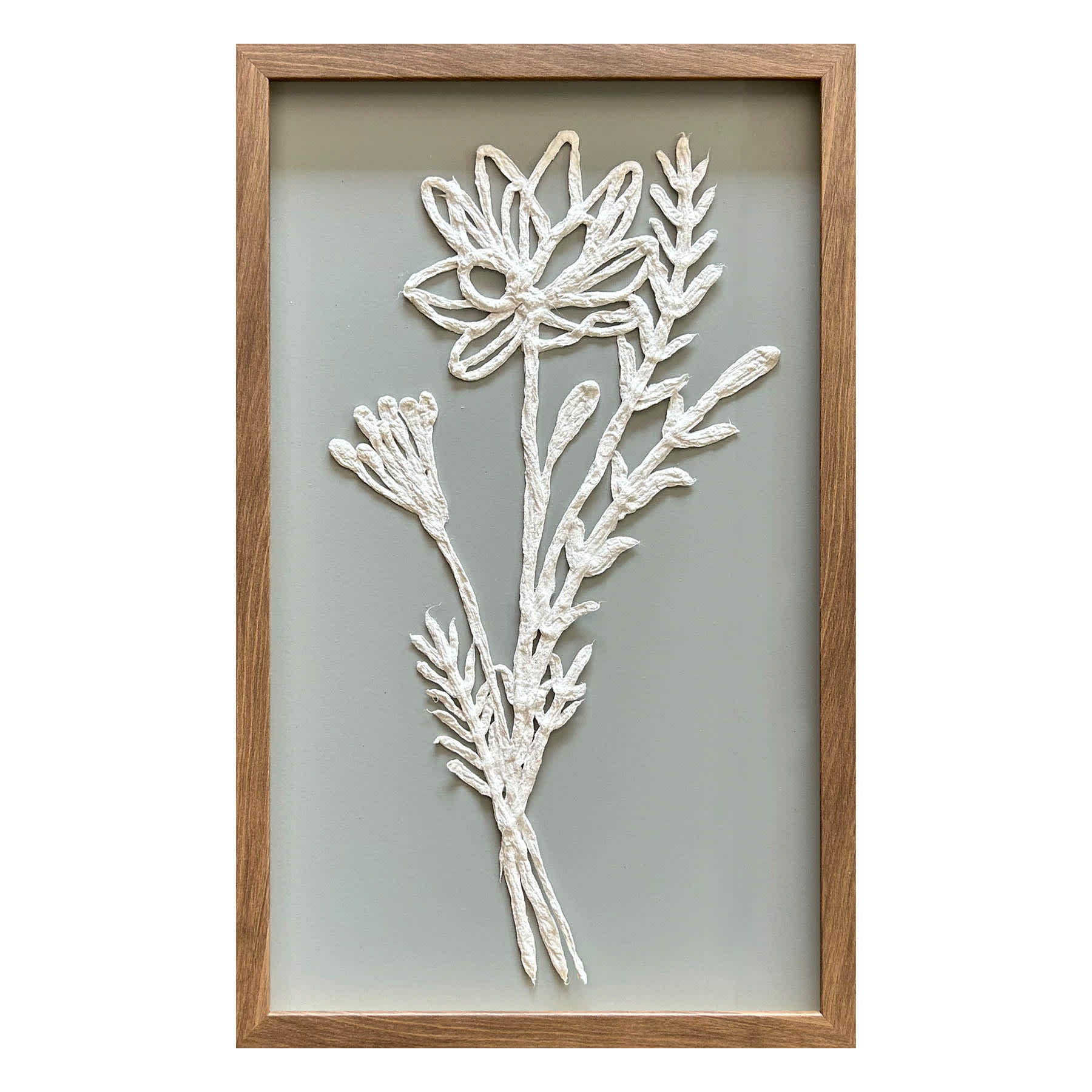 Providence Glass Framed Paper Flower Wall Art, 13x21