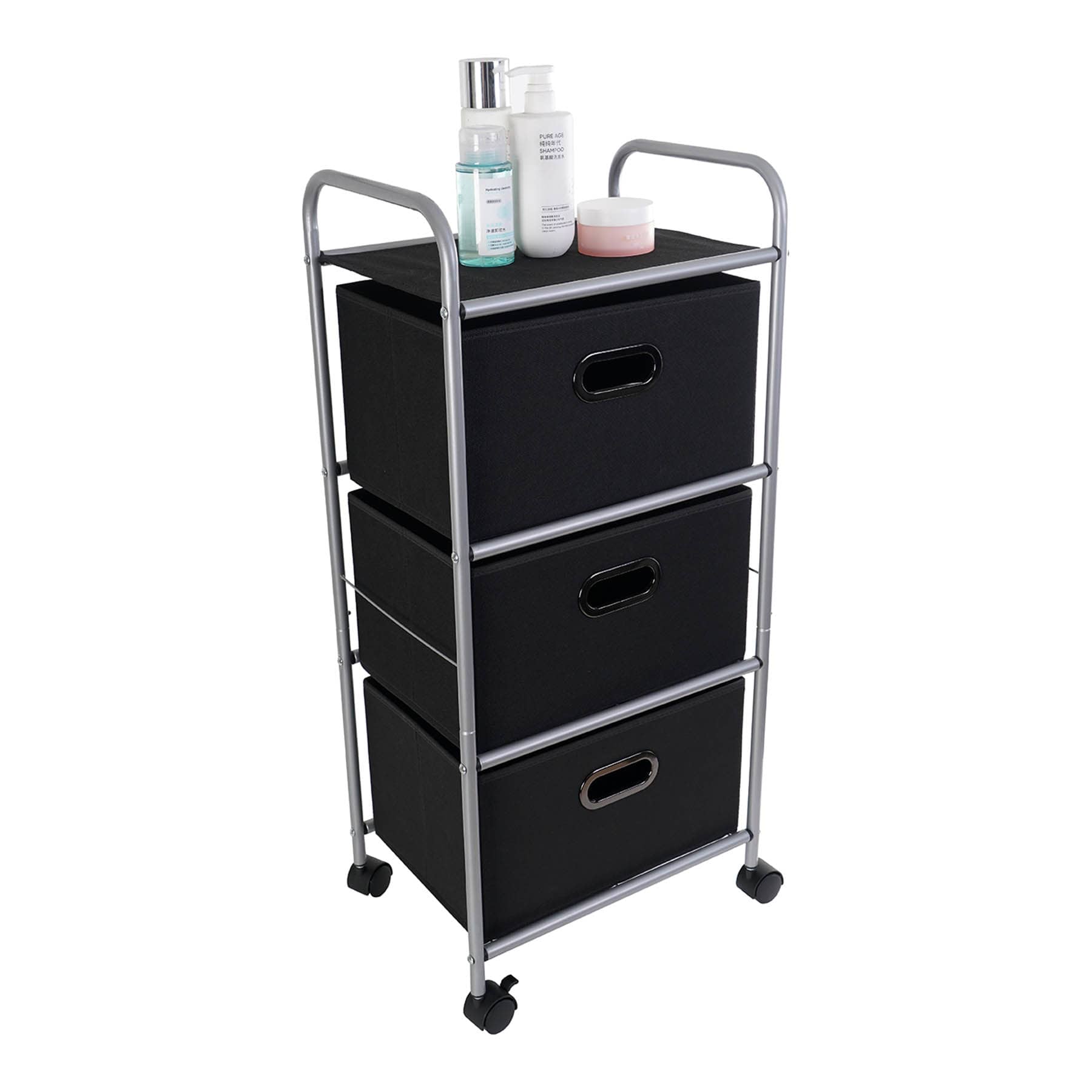 3-Tier Storage Cart, Black