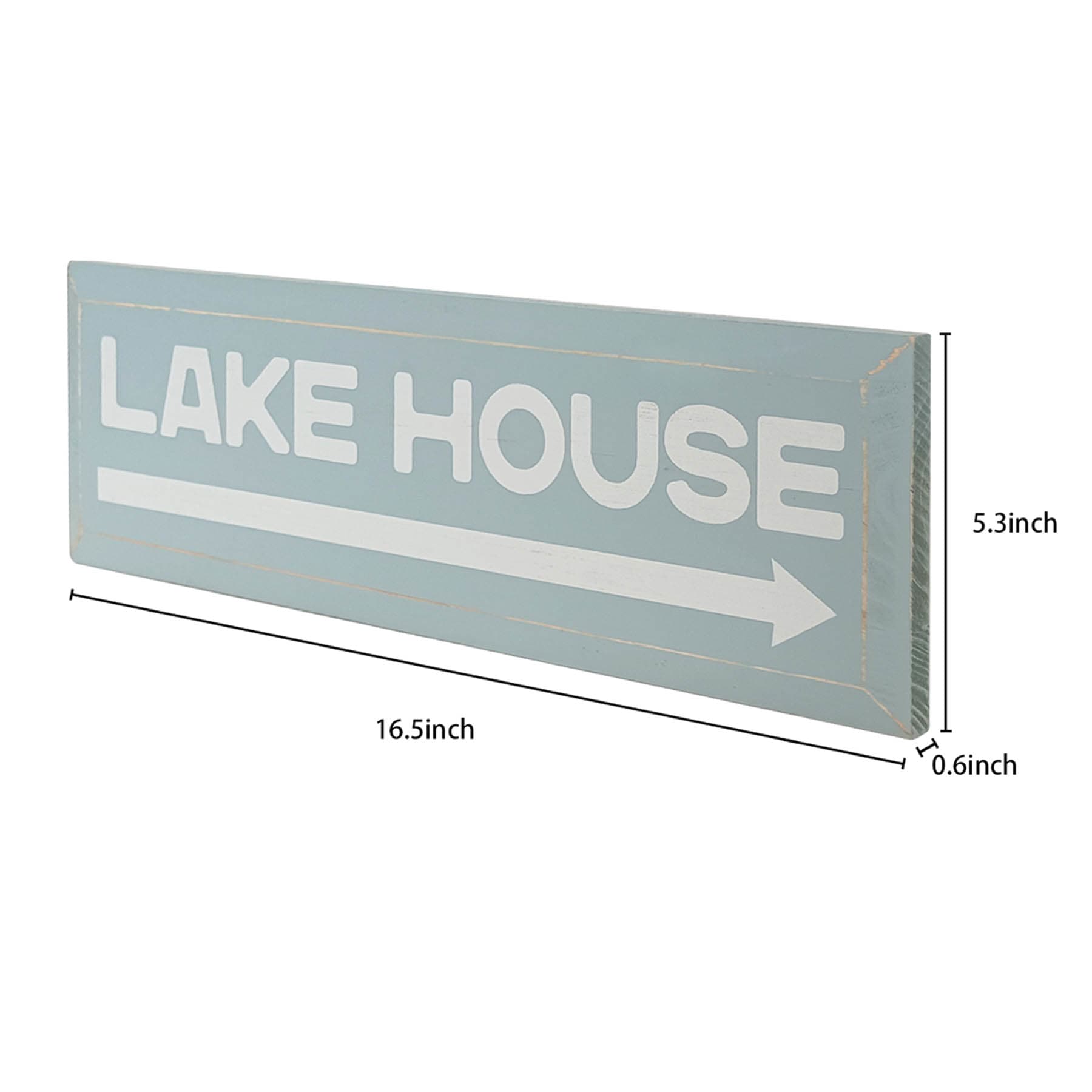 Lake & Lodge Lake House Wooden Wall Art, 16.5x5.3