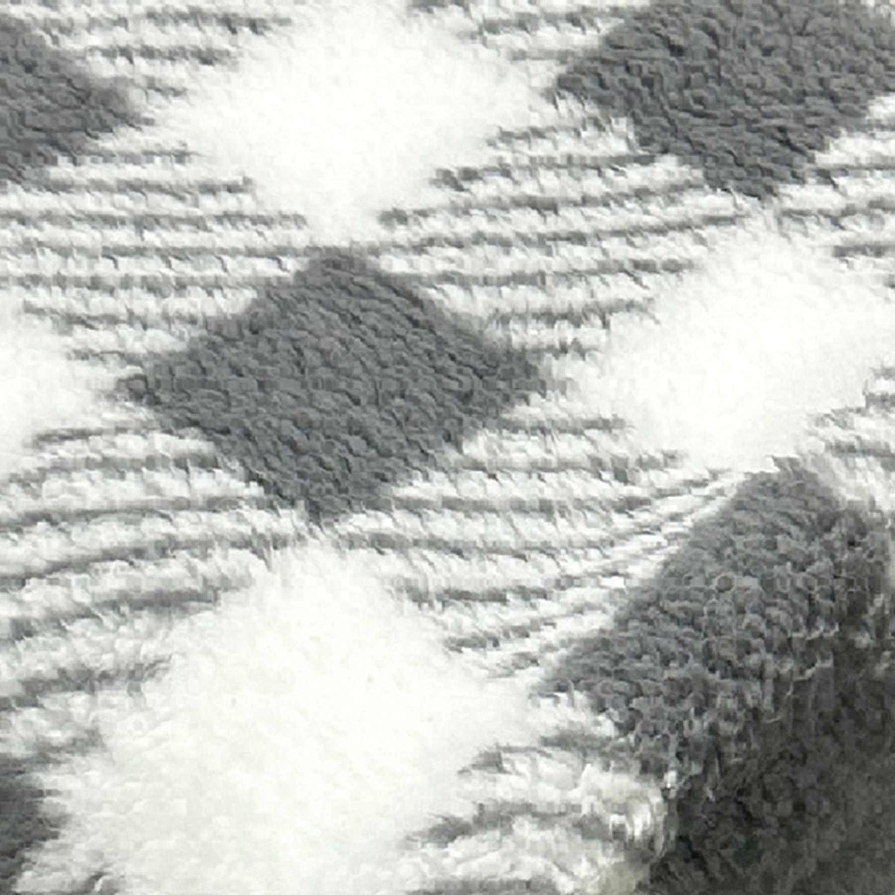 Grey Buffalo Plaid Sherpa Throw Blanket, 50x60