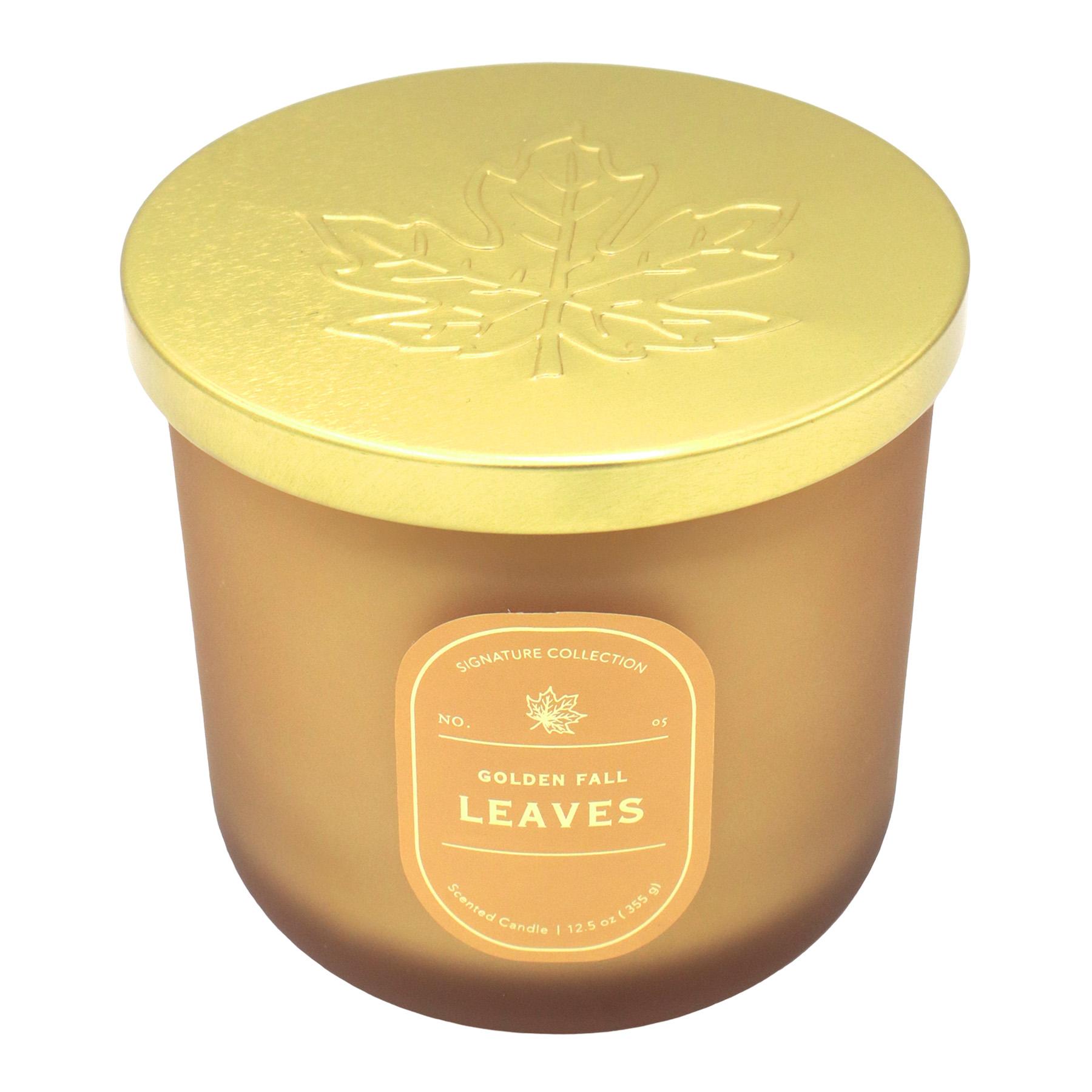 Golden Fall Leaves Scented Jar Candle, 12.5oz