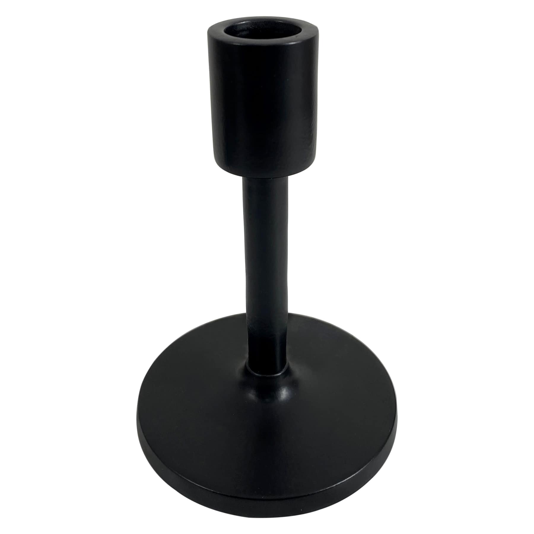 Found & Fable Black Metal Taper Candle Holder, 6"