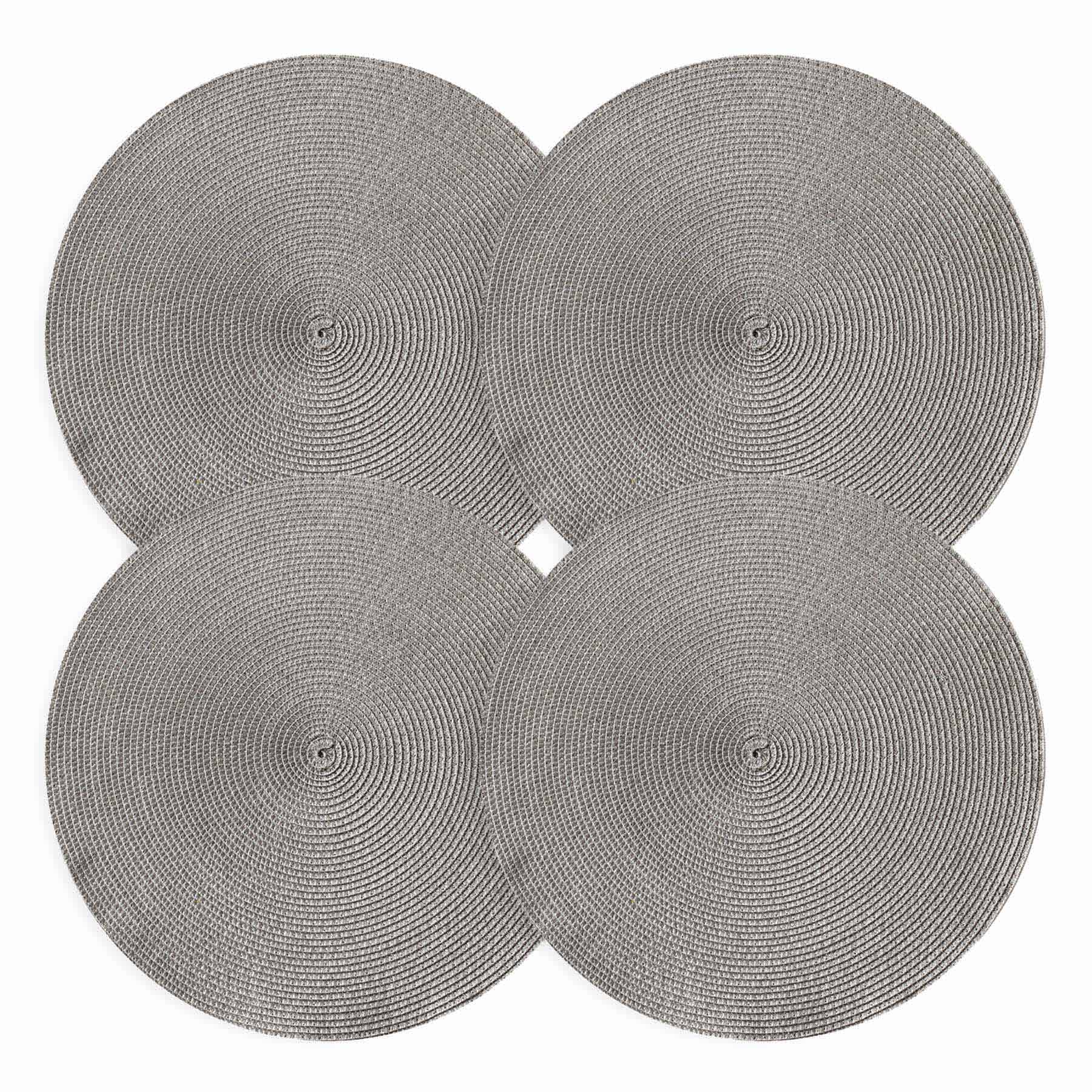 Set of 4 Emma Pebble Round Placemat, 15"